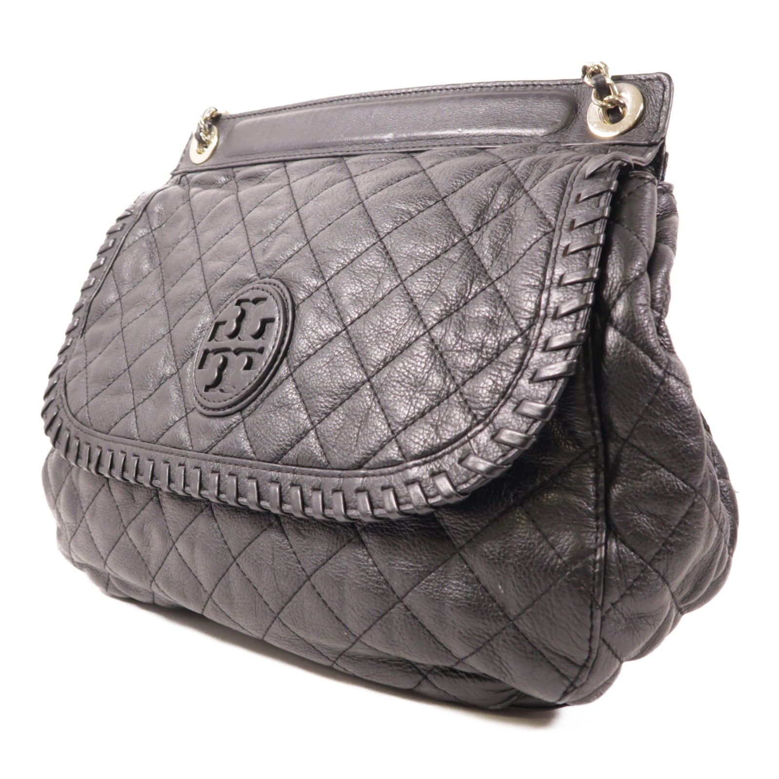 Tory Burch 皮革Chain Shoulder金扣鏈帶肩背袋