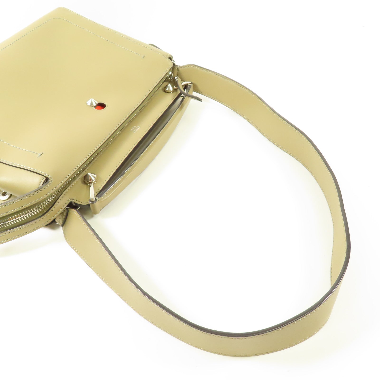 FENDI 【激減優惠】牛皮皮革Dotcom銀扣手挽肩背兩用袋