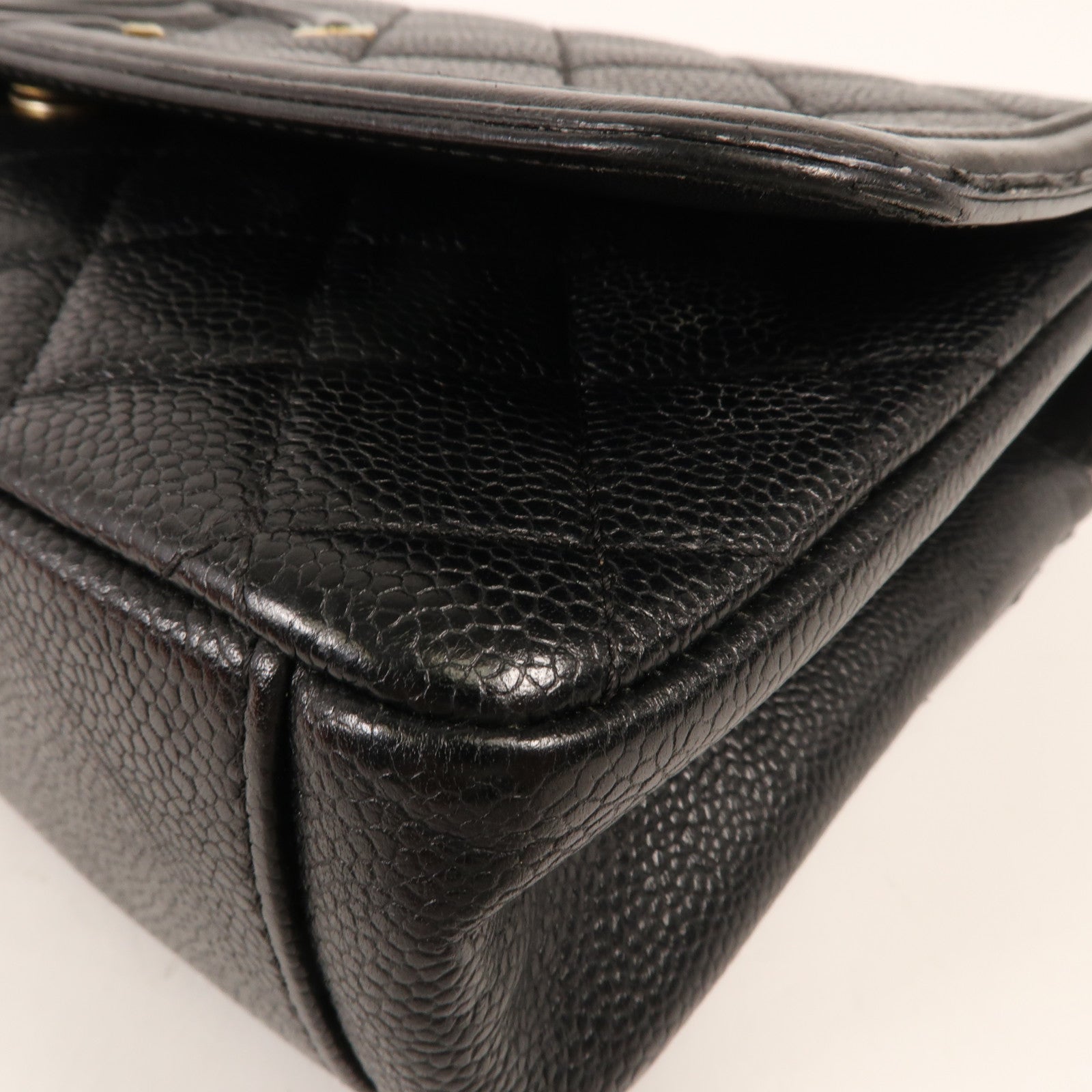 CHANEL 牛皮皮革Chain Shoulder金扣鏈帶肩背袋