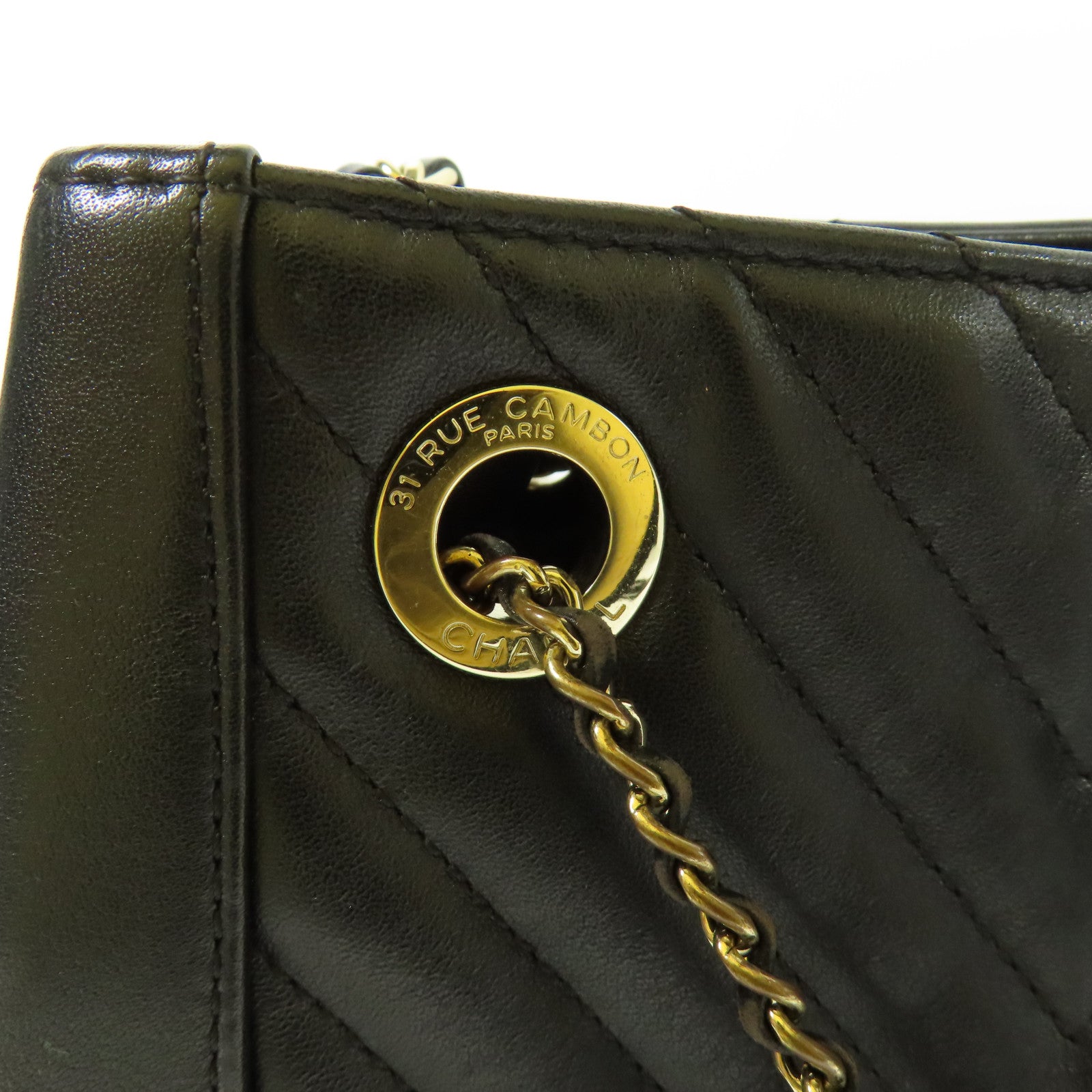 CHANEL 牛皮皮革Drawstring Bucket金扣肩背袋