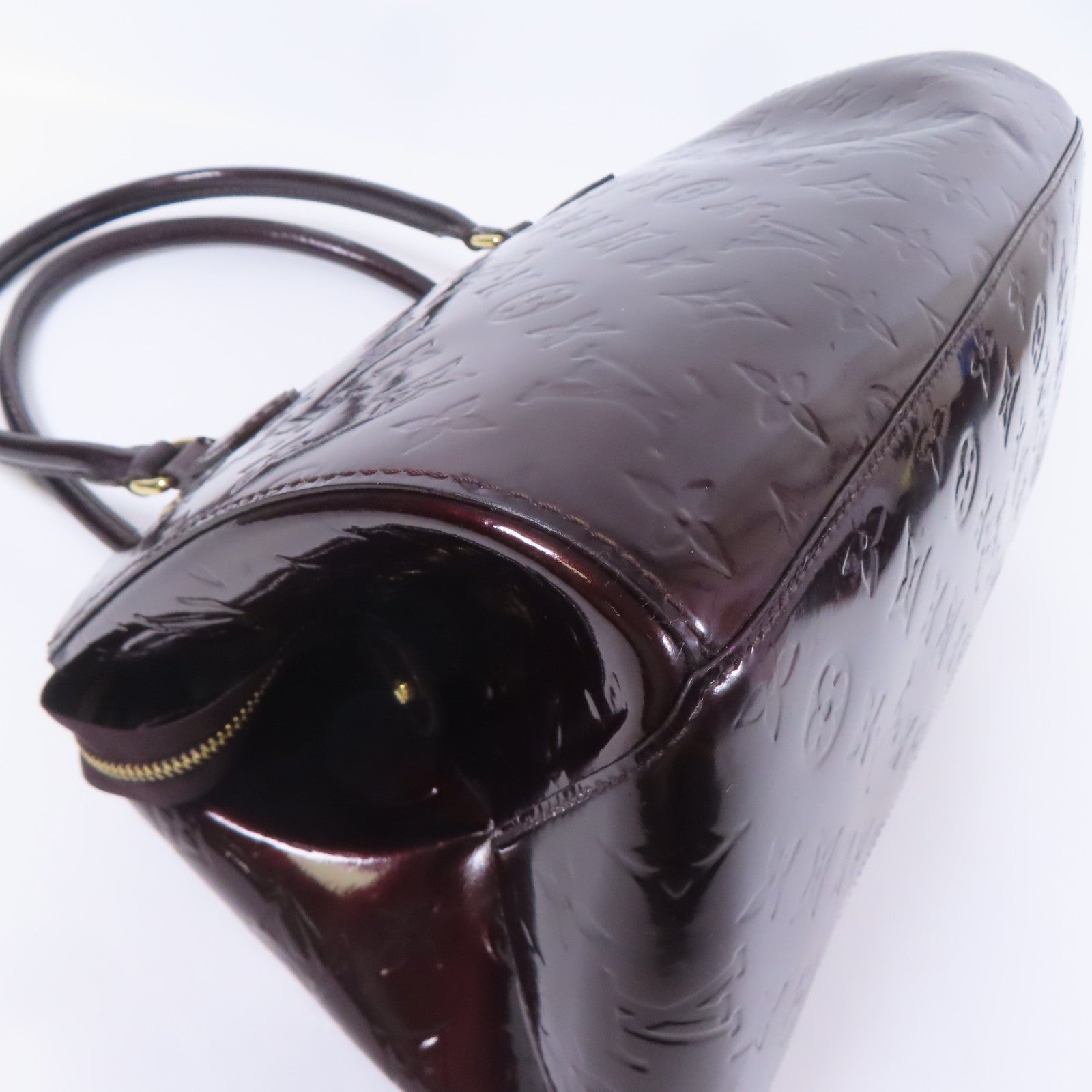 LOUIS VUITTON LV GHW Sherwood GM Shoulder Bag M91489 Vernis Leather Brown