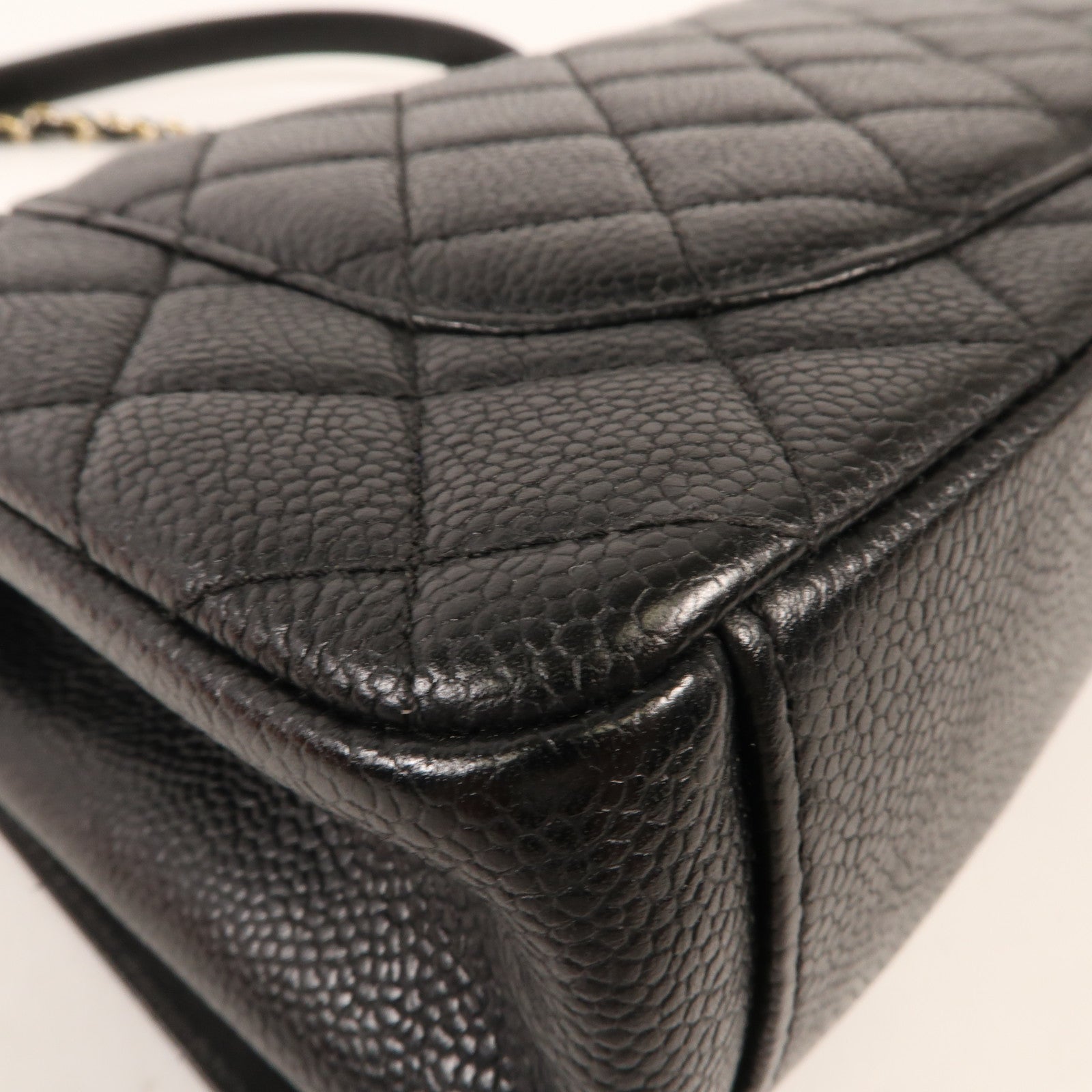 CHANEL 牛皮皮革Chain Shoulder金扣鏈帶肩背袋