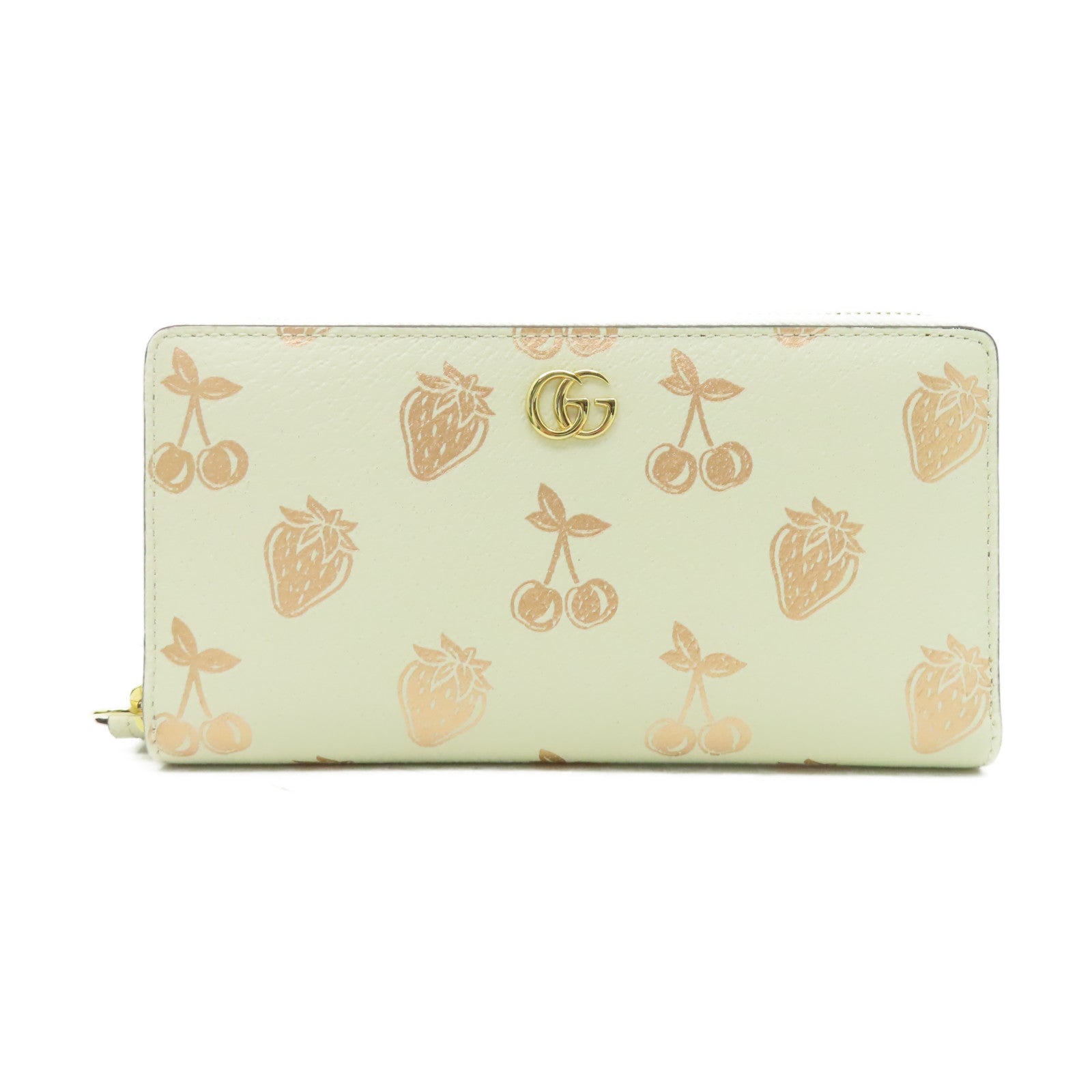 GUCCI 【激減優惠】牛皮皮革Long Wallet金扣長錢包米色
