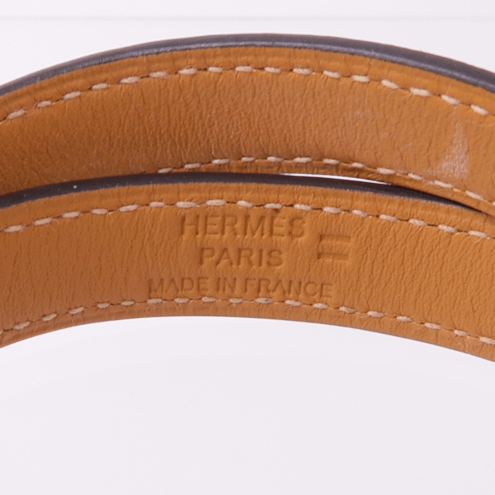 HERMES 蜥蝪皮革Kelly Double Tour Bracelet金扣手帶