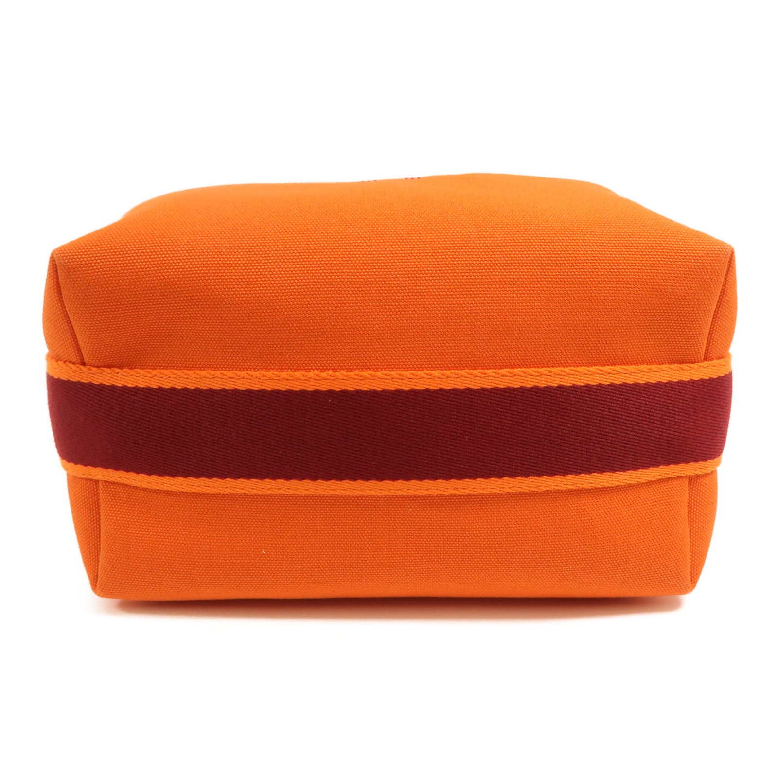 HERMES 帆布Bride A Brac Case PM銀扣手挽袋Orange