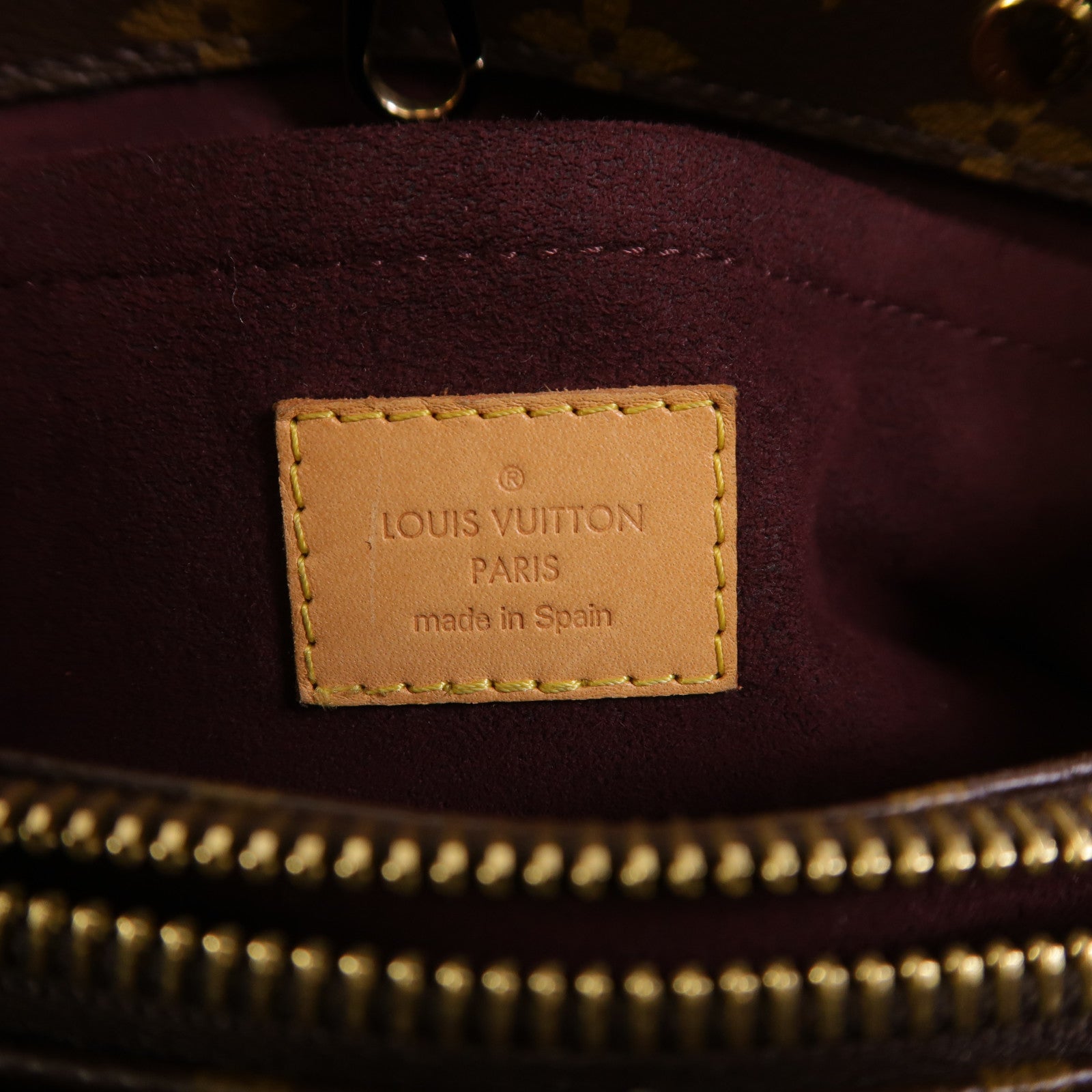 LOUIS VUITTON Monogram Montaigne BB金扣手挽肩背兩用袋棕色