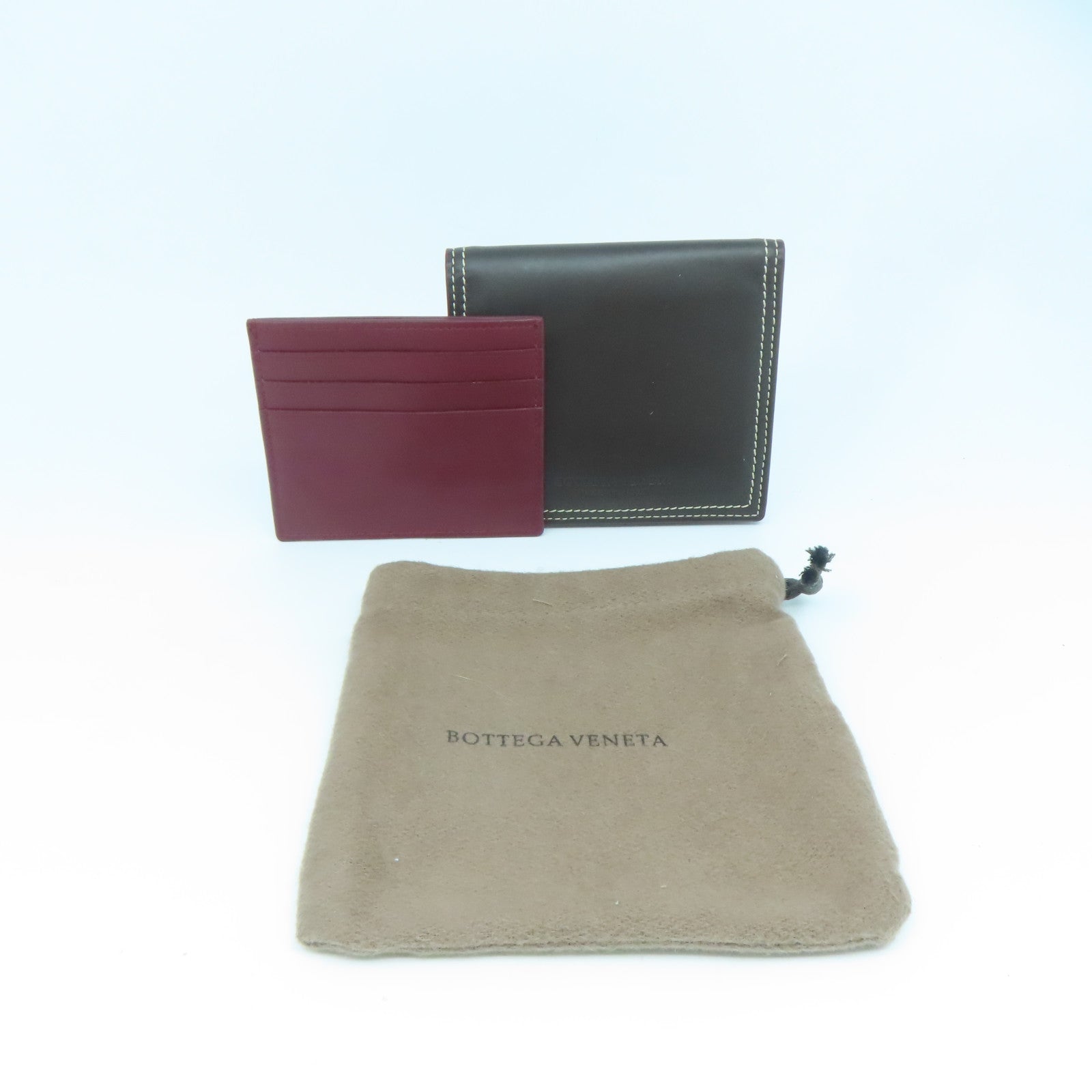 BOTTEGA VENETA 【激減優惠】皮革Wallet金扣錢包啡色