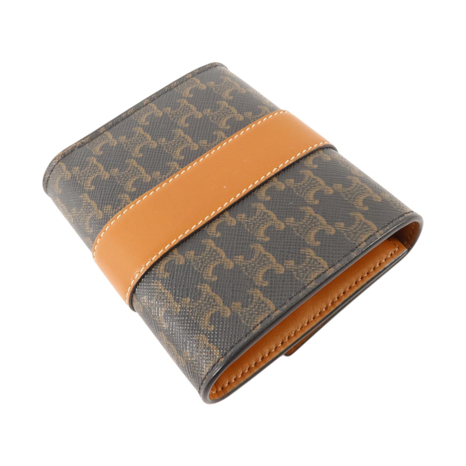 CELINE 塗層帆布Small Trifold Wallet金扣錢包