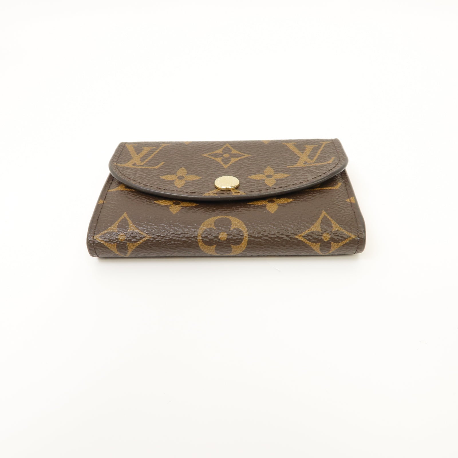 LOUIS VUITTON Monogram Rosalie金扣零錢包粉紅色/棕色