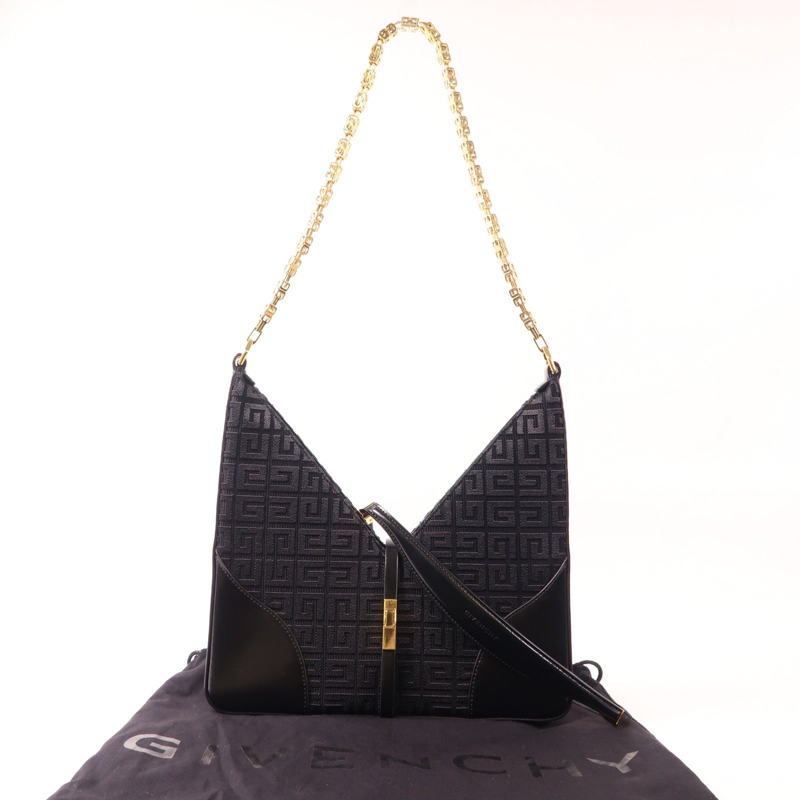 GIVENCHY 牛皮皮革/布料Cut Out Bag金扣肩背袋