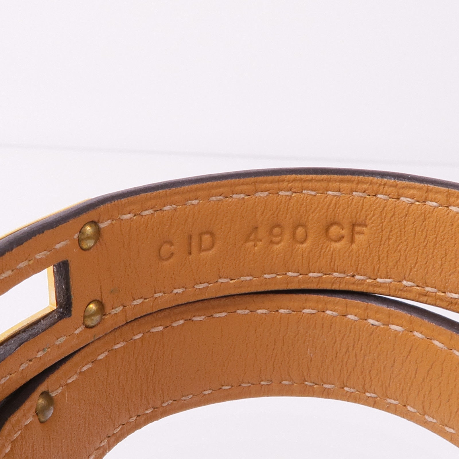 HERMES 蜥蝪皮革Kelly Double Tour Bracelet金扣手帶