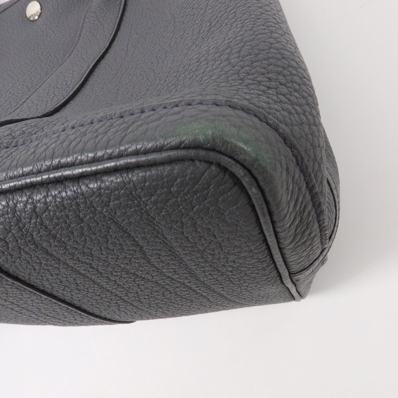 HERMES Negonda皮革Garden Party PM手挽袋Graphite