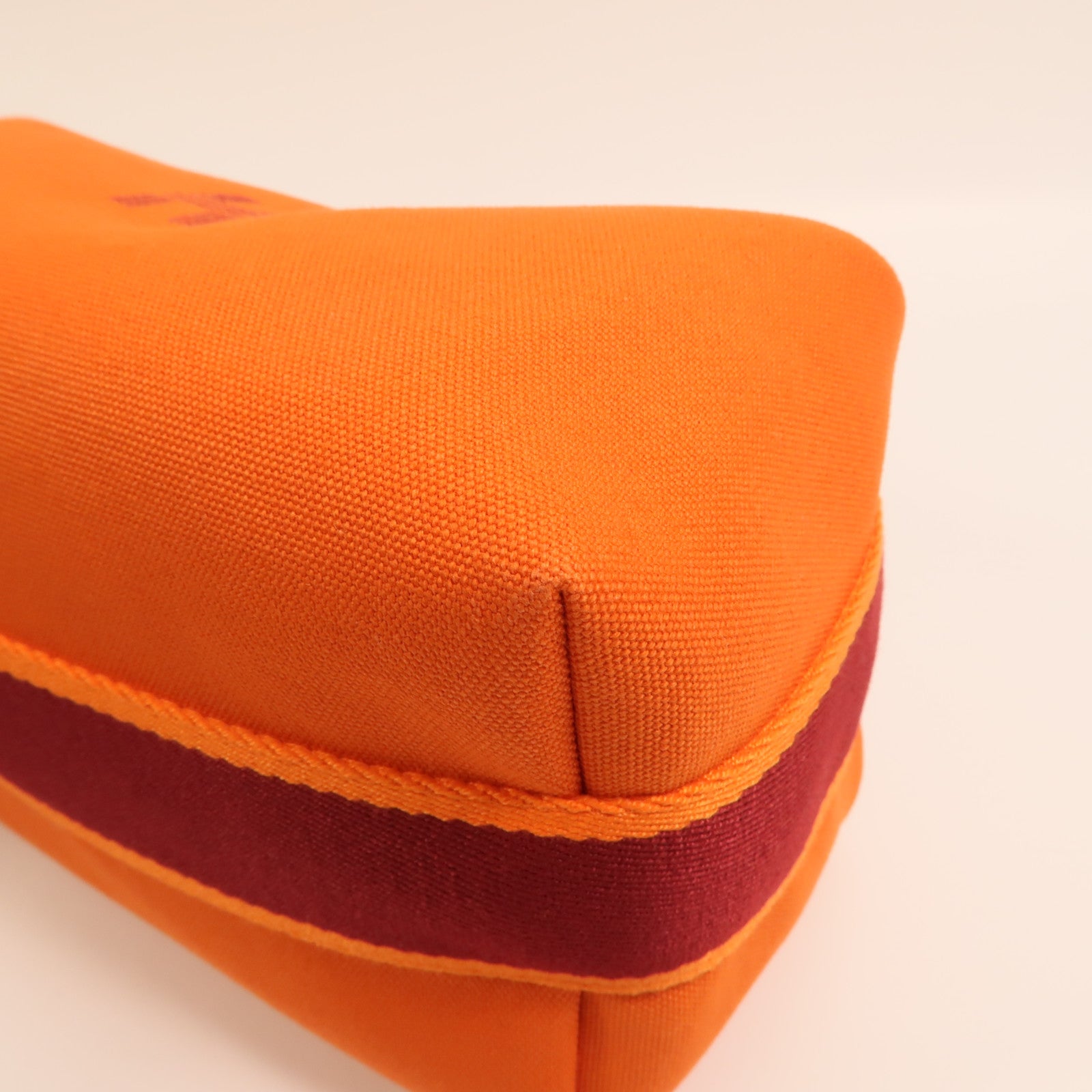 HERMES 帆布Bride A Brac Case PM銀扣手挽袋Orange