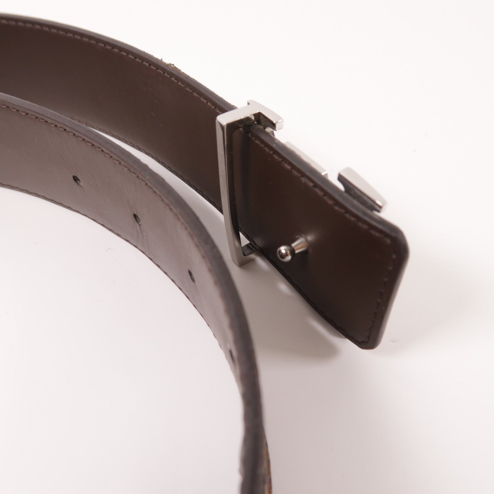 LOUIS VUITTON Damier Belt銀扣皮帶
