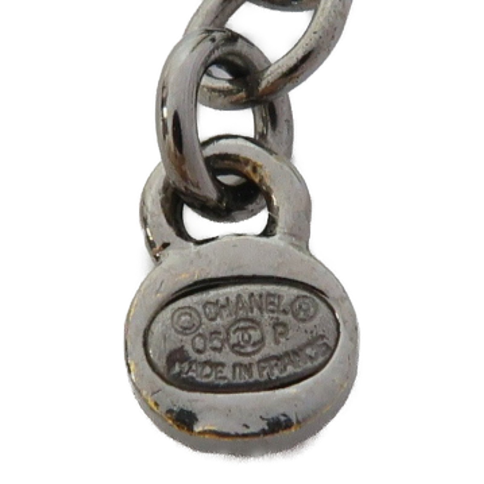 CHANEL 金屬Necklace項鍊銀色/藍色