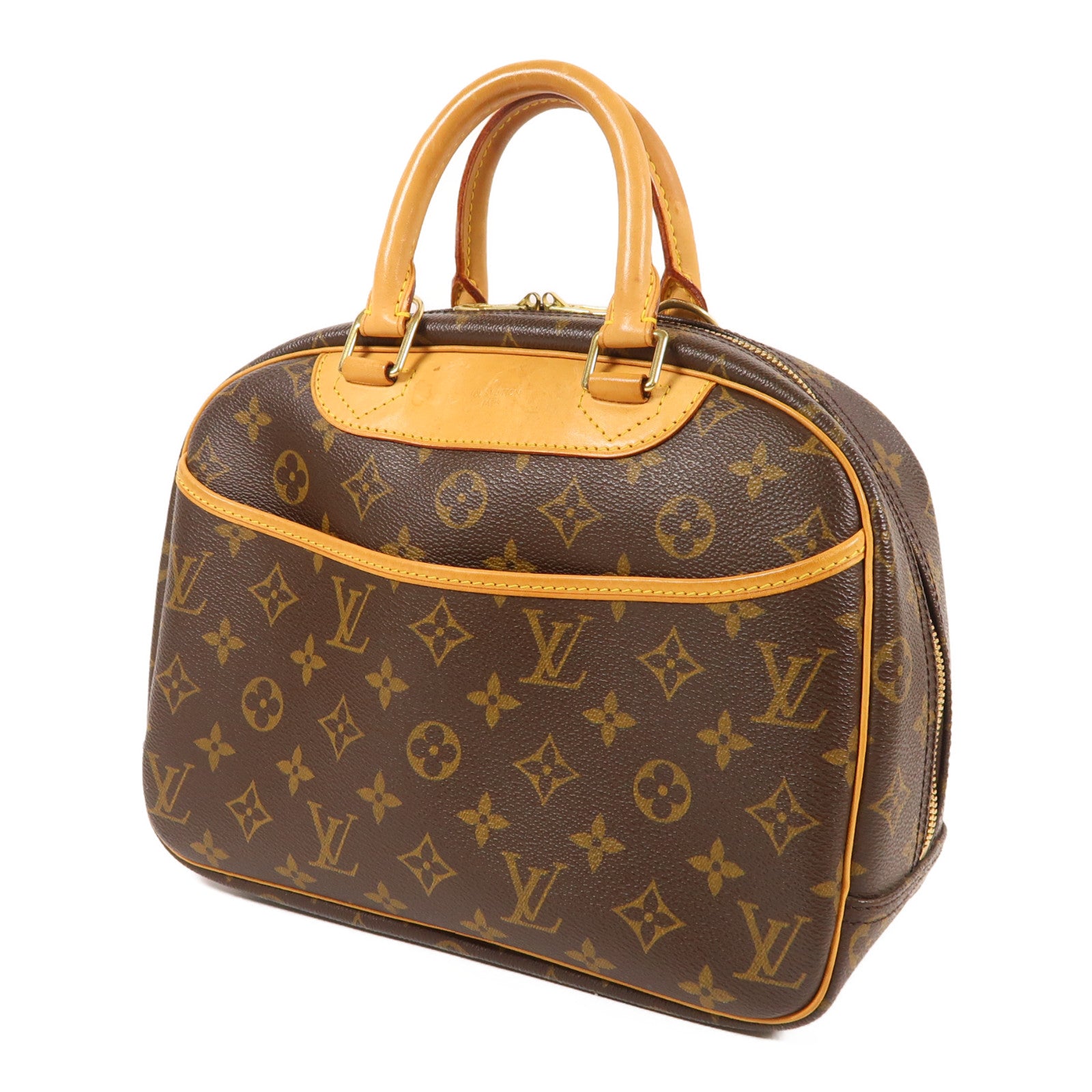 LOUIS VUITTON Monogram Trouville金扣手挽袋棕色