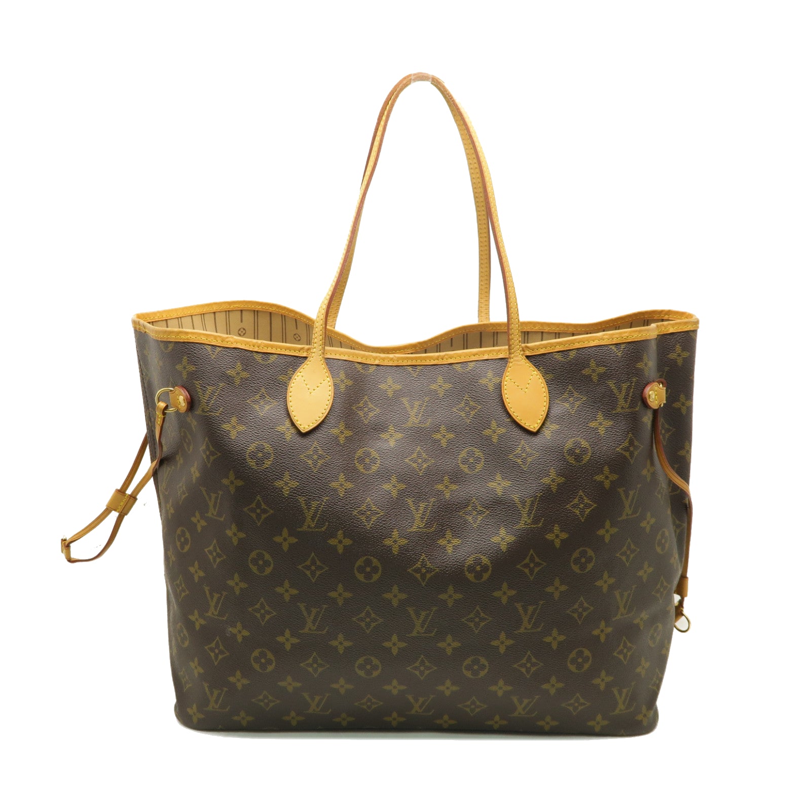 LOUIS VUITTON 【激減優惠】Monogram Neverfull GM金扣手挽袋棕色