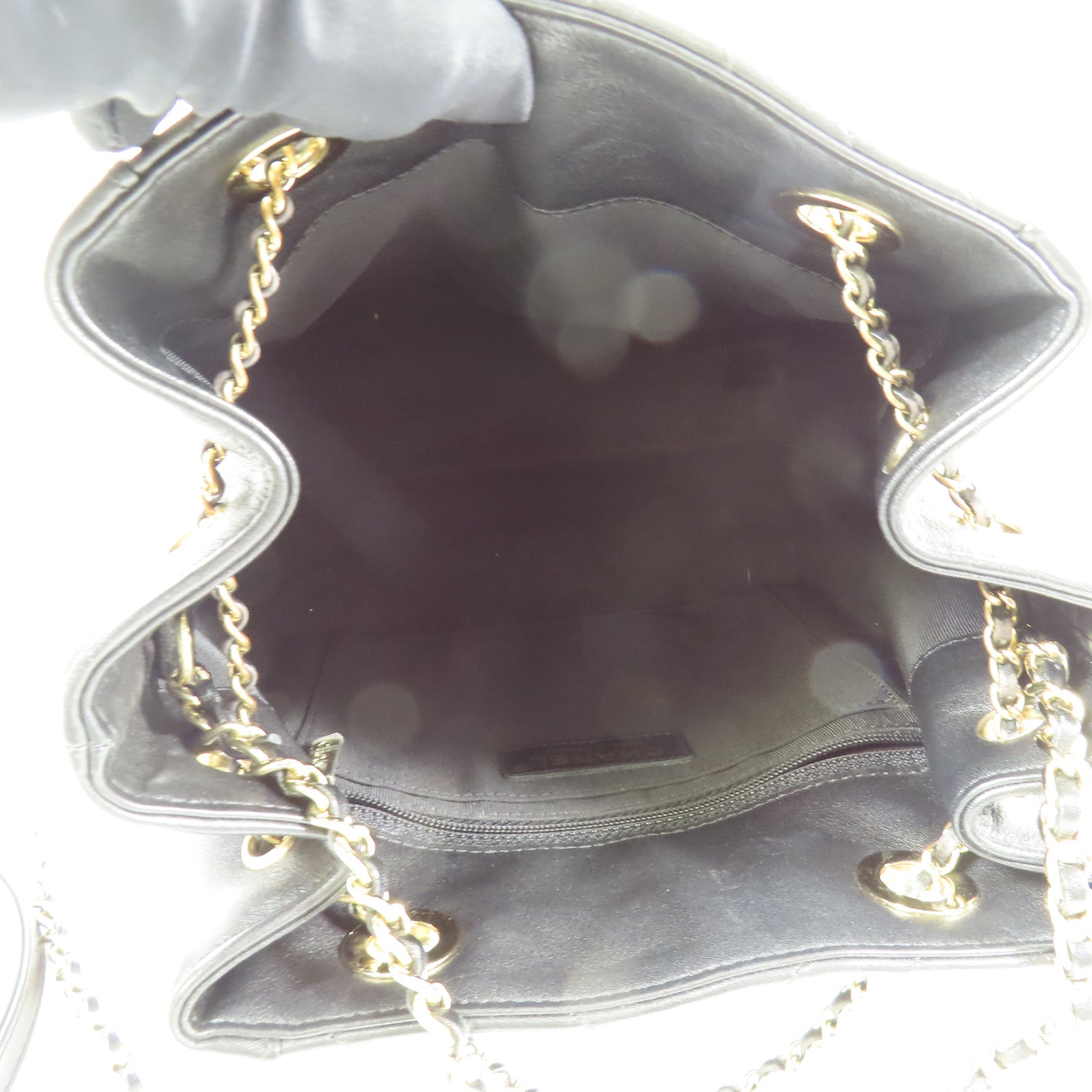 CHANEL 牛皮皮革Drawstring Bucket金扣肩背袋