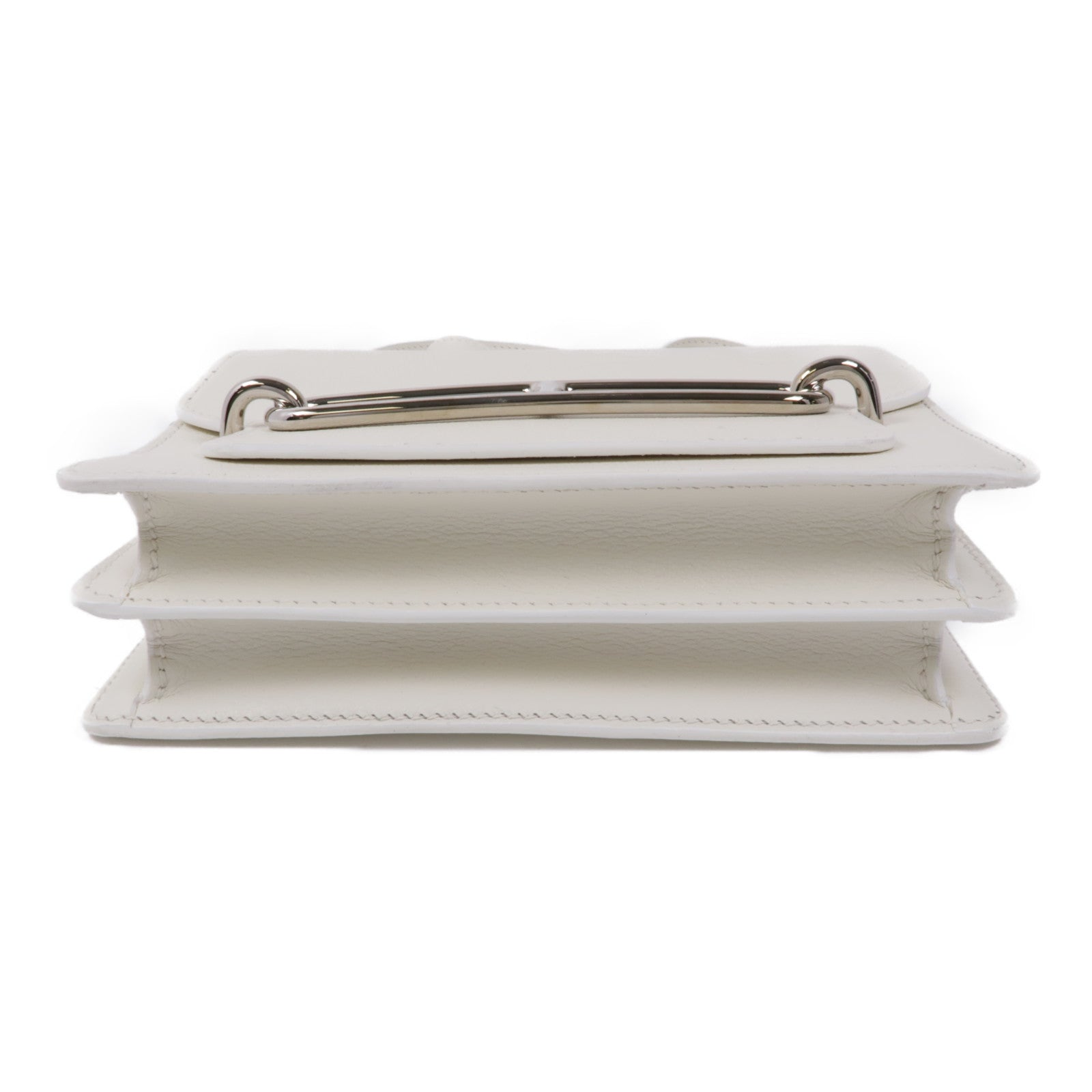 HERMES Evercolor皮革Mini Roulis銀扣肩背袋Gris Parle