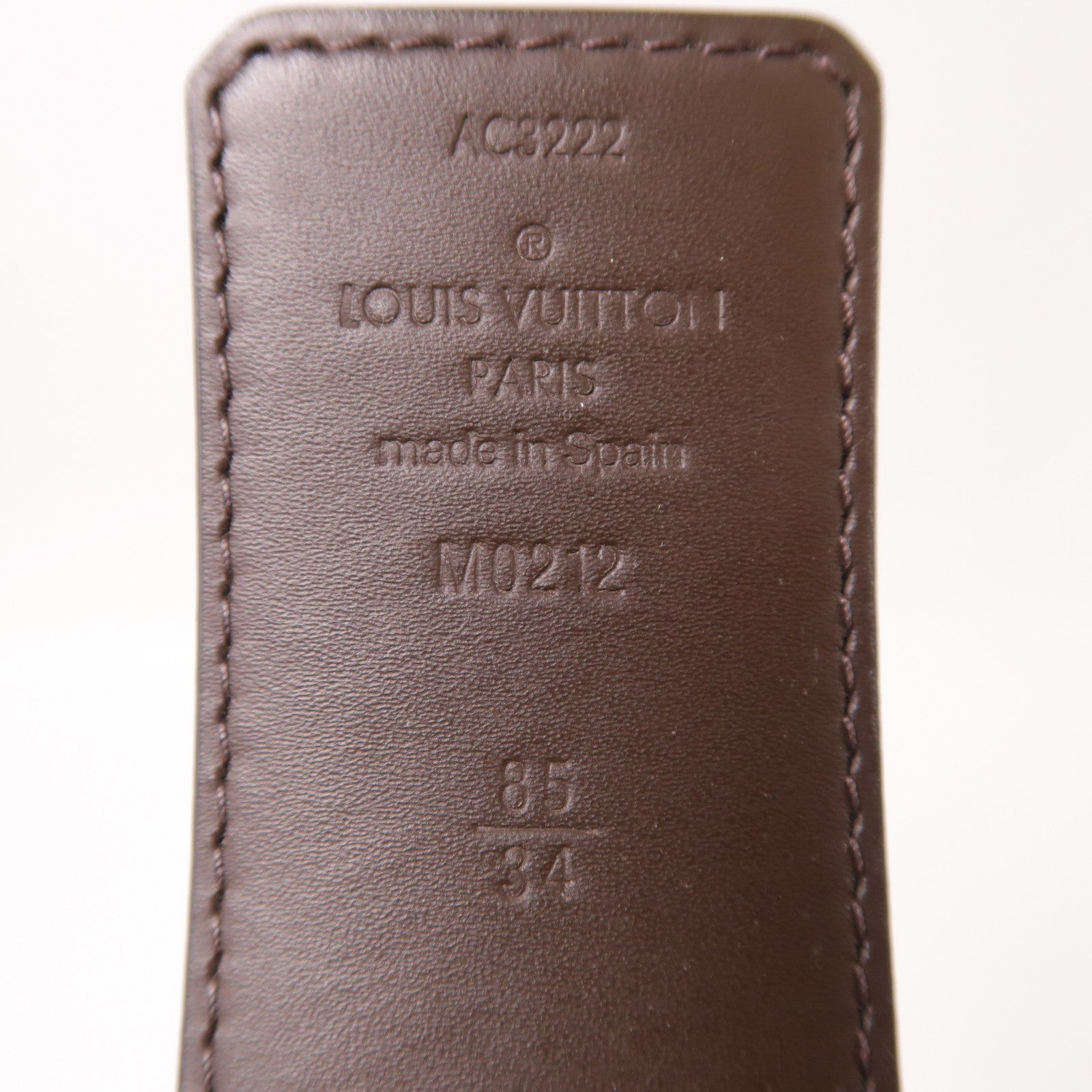LOUIS VUITTON Damier Belt銀扣皮帶
