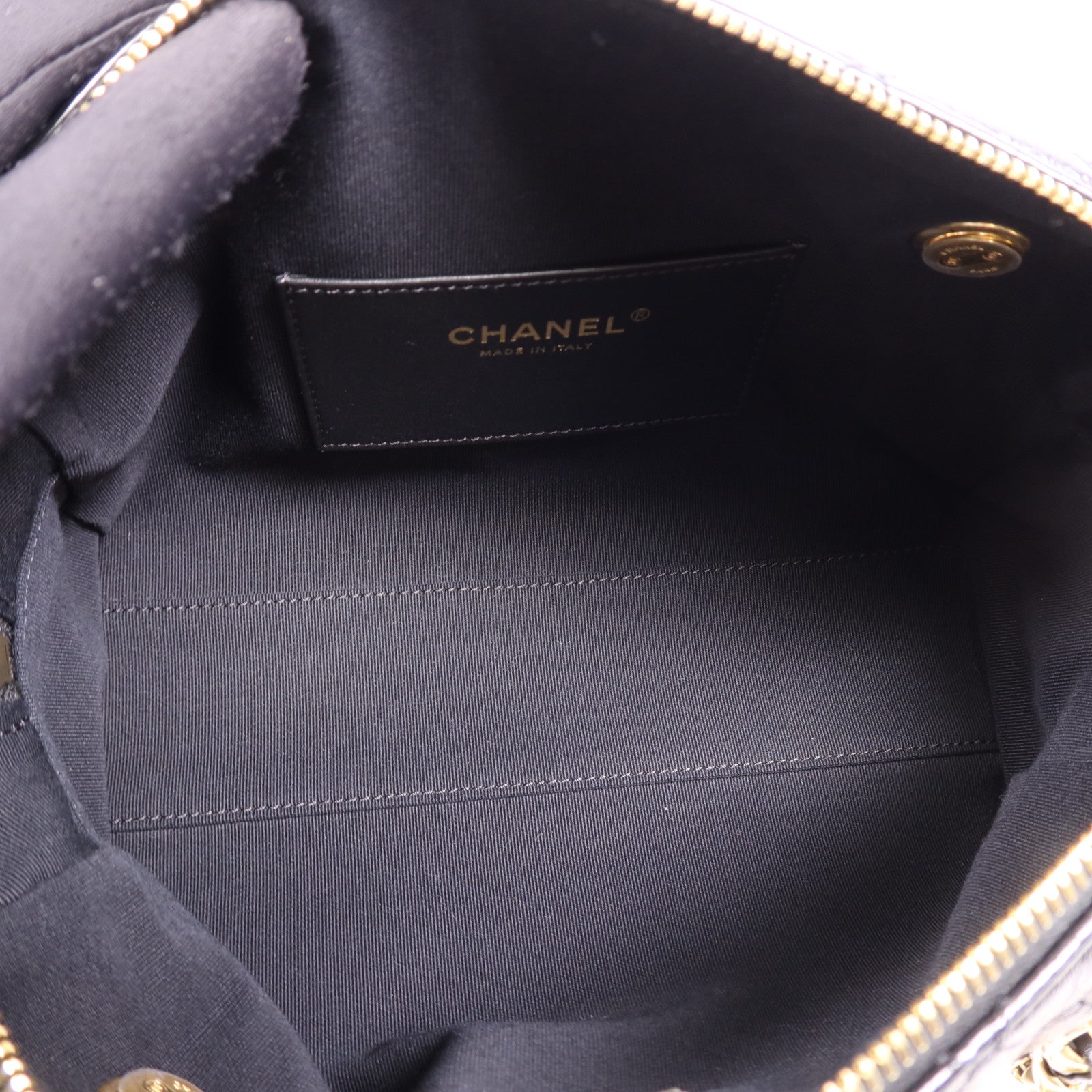 CHANEL 牛皮皮革Bowling Bag金扣鏈帶肩背袋