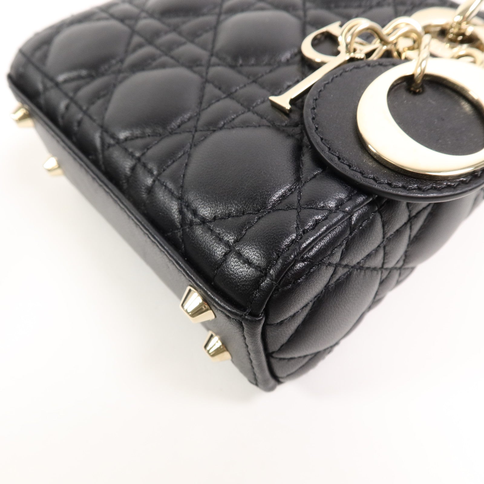 Dior 羊皮皮革Lady Dior Micro手挽肩背兩用袋