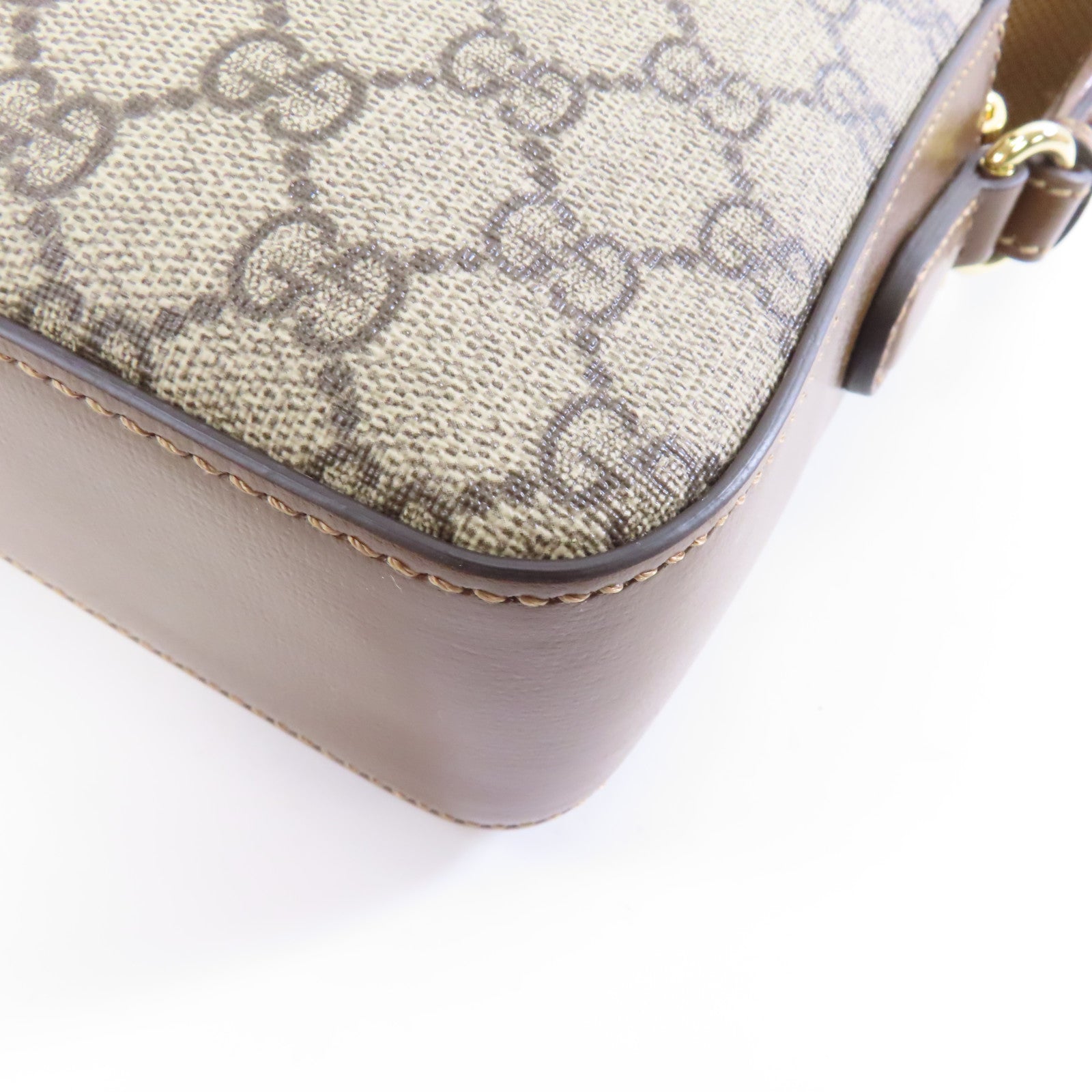GUCCI 塗層帆布Interlocking G Bag金扣肩背袋啡色