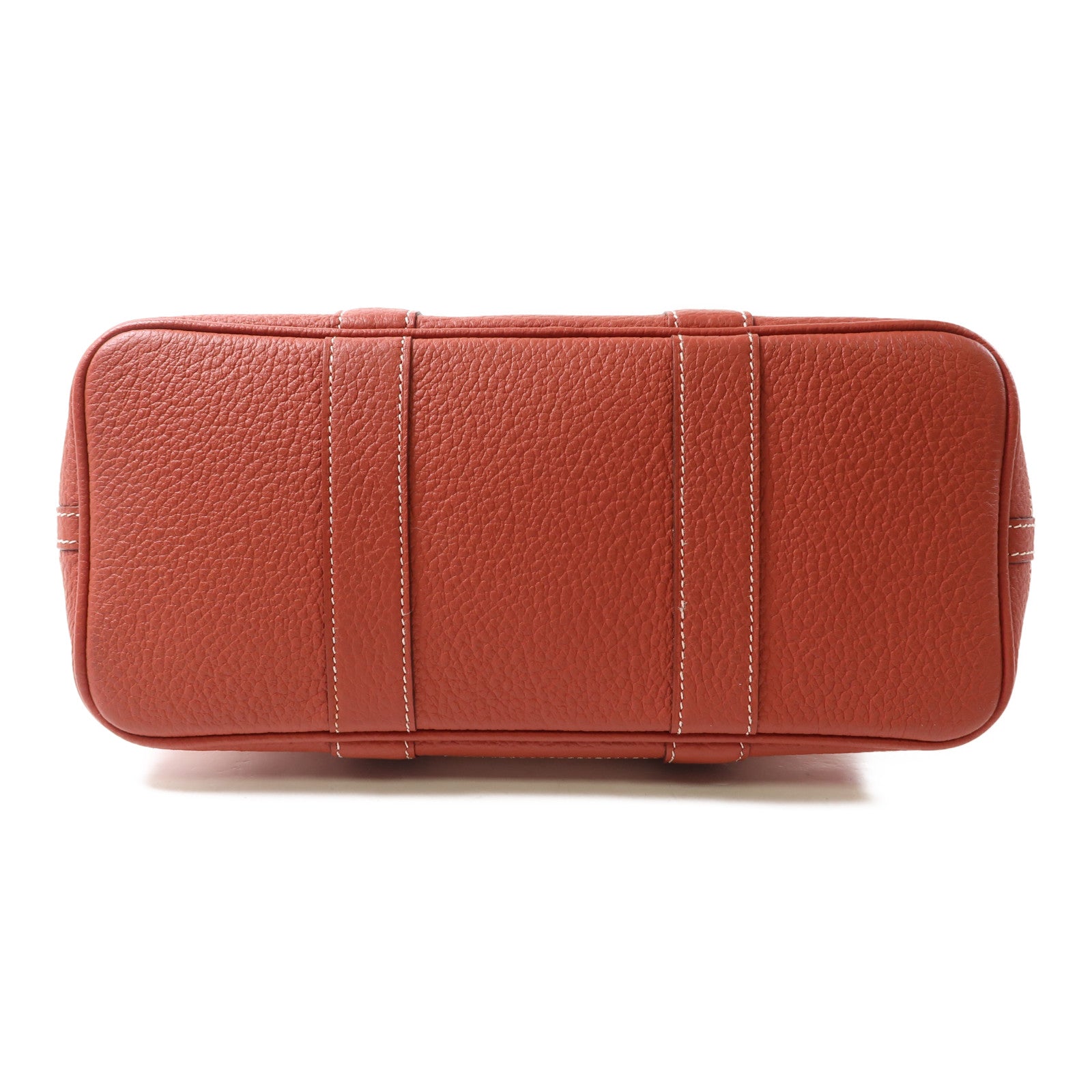 HERMES 帆布Garden Party TPM銀扣手挽袋粉紅色/紅色
