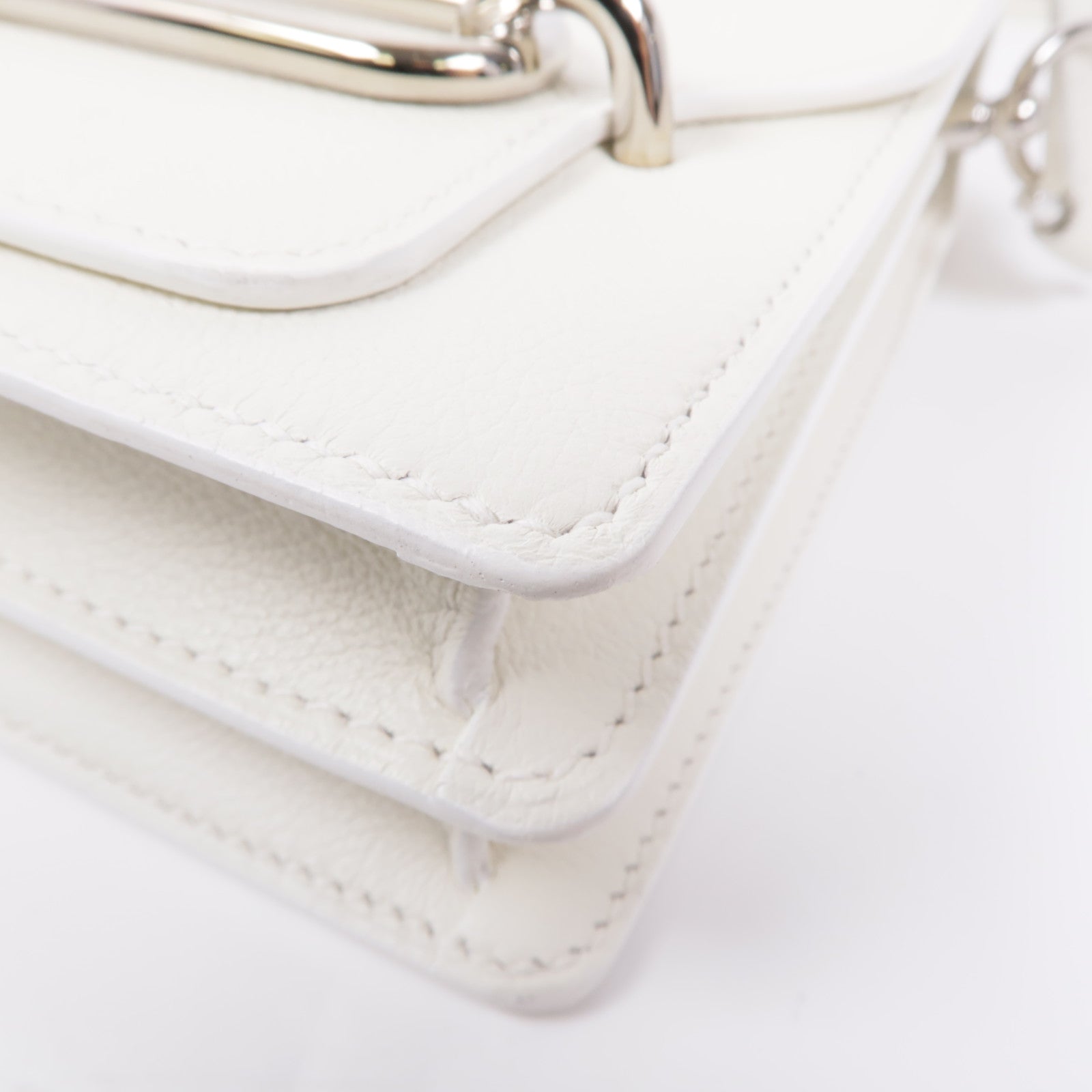 HERMES Evercolor皮革Mini Roulis銀扣肩背袋Gris Parle