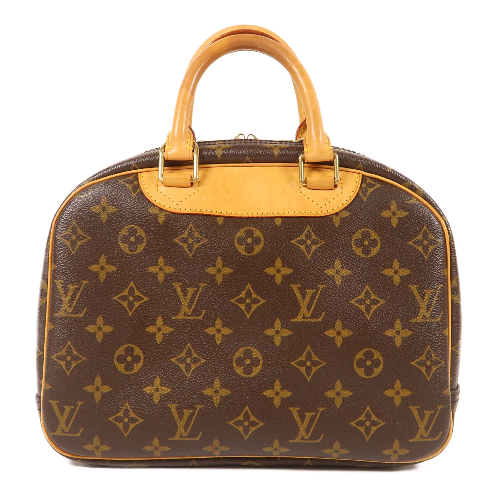 LOUIS VUITTON Monogram Trouville金扣手挽袋棕色