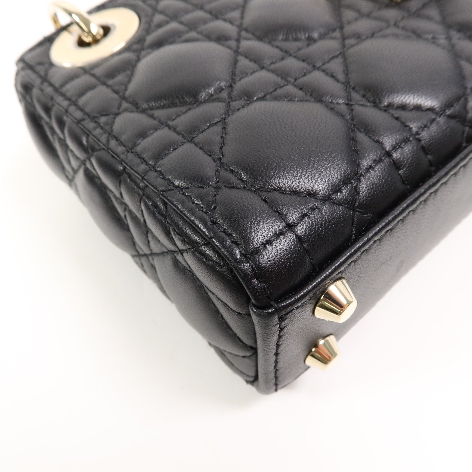 Dior 羊皮皮革Lady Dior Micro手挽肩背兩用袋