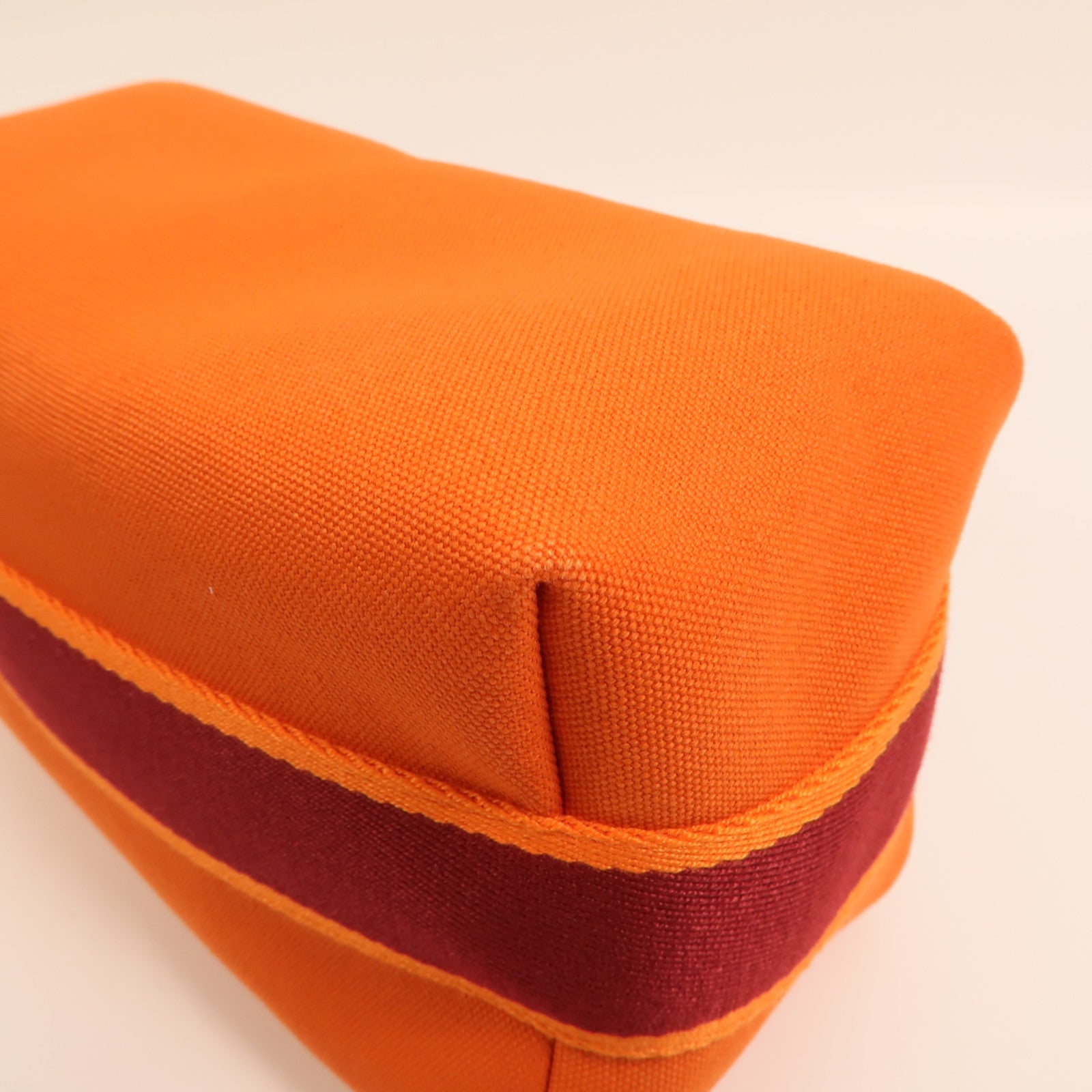 HERMES 帆布Bride A Brac Case PM銀扣手挽袋Orange