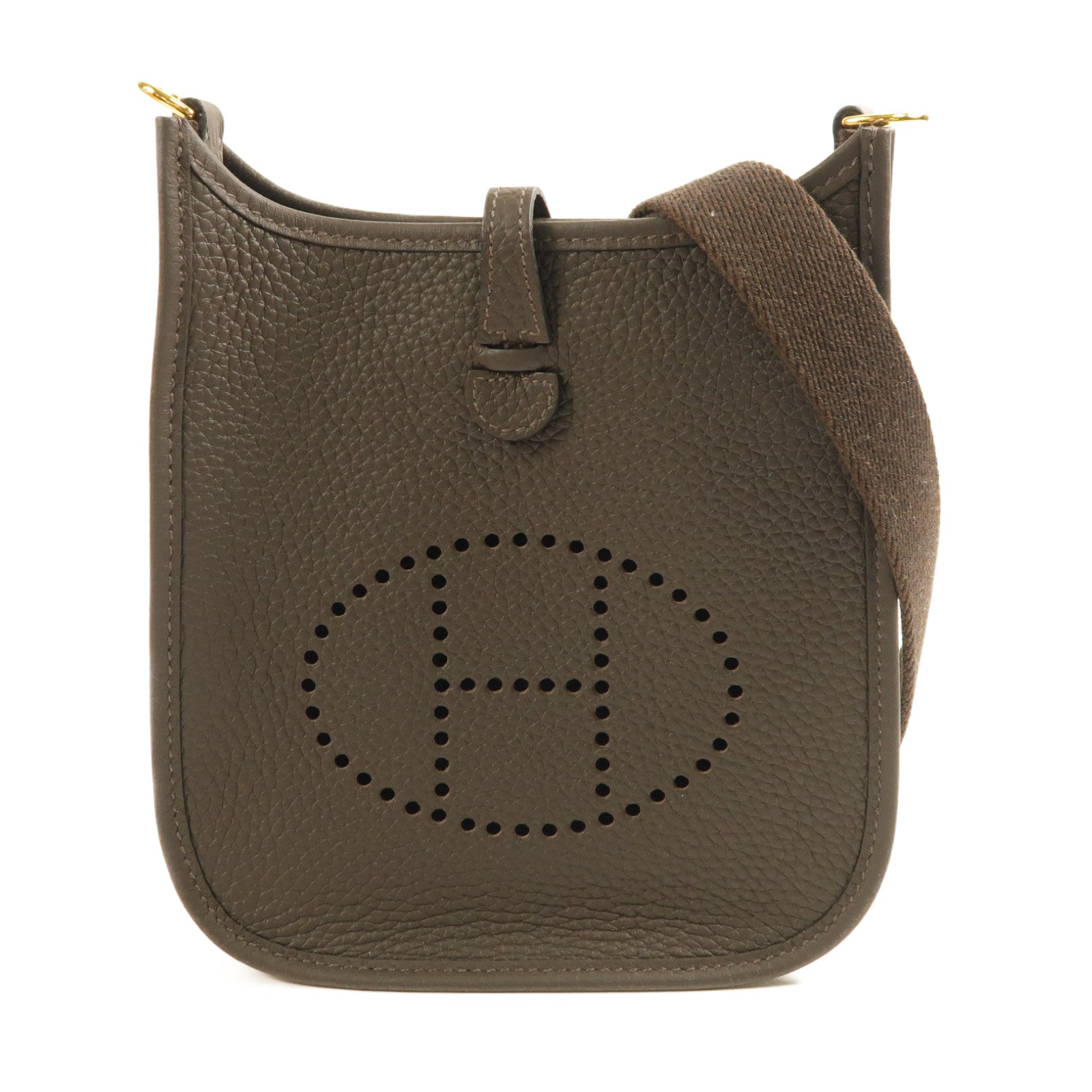 HERMES Clemence皮革Evelyne TPM金扣肩背袋