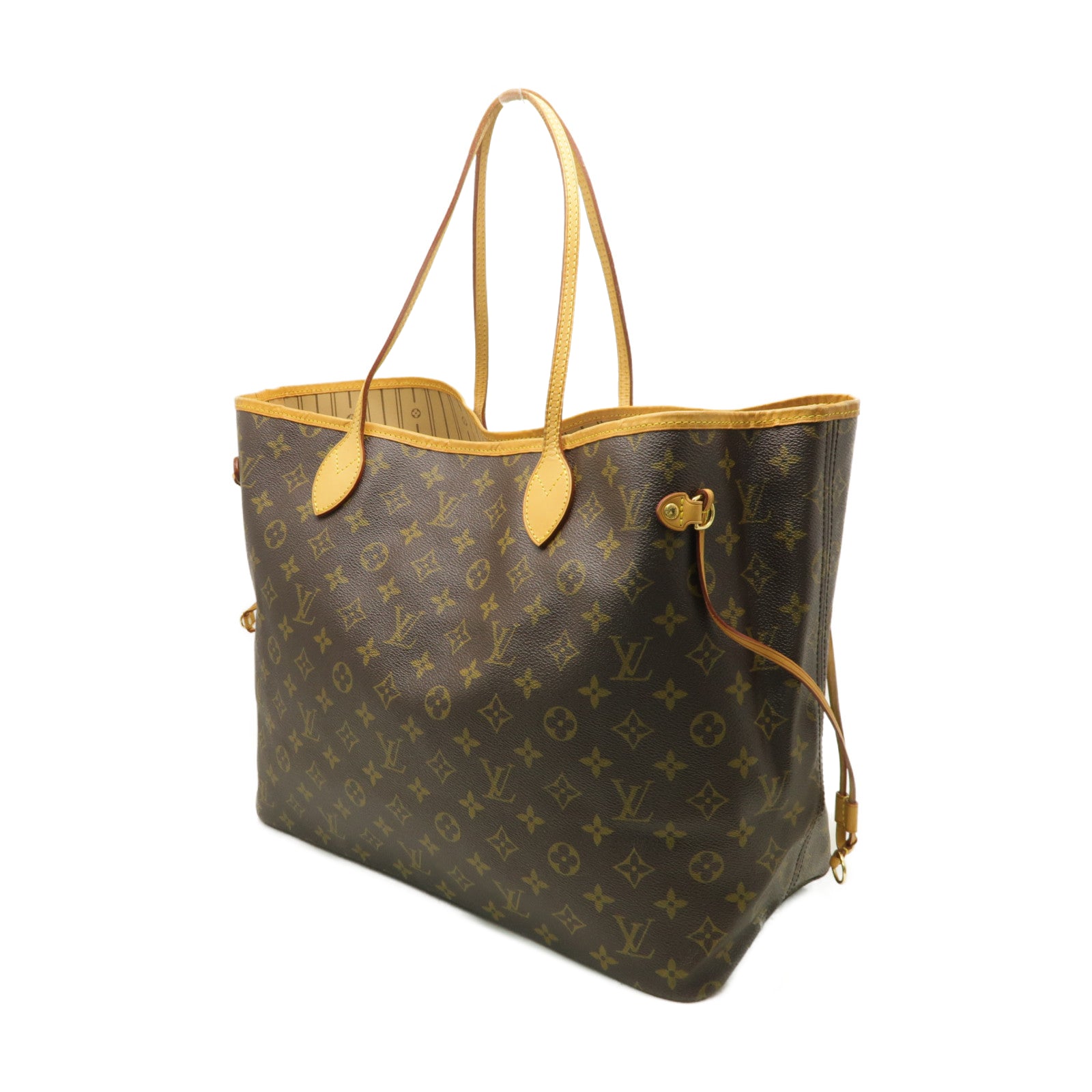 LOUIS VUITTON 【激減優惠】Monogram Neverfull GM金扣手挽袋棕色