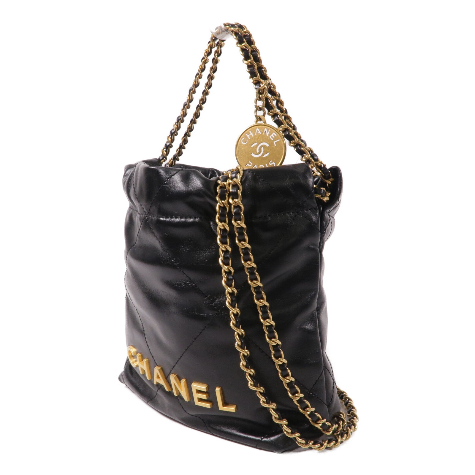CHANEL 牛皮皮革Chanel 22 Mini鏈帶肩背袋