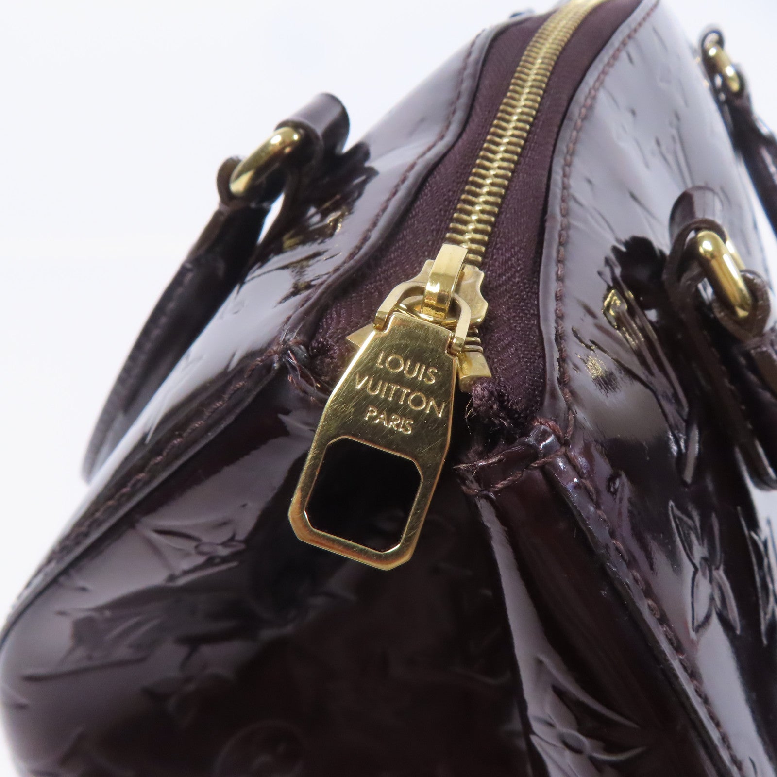 LOUIS VUITTON Vernis漆皮皮革Sherwood GM金扣肩背袋