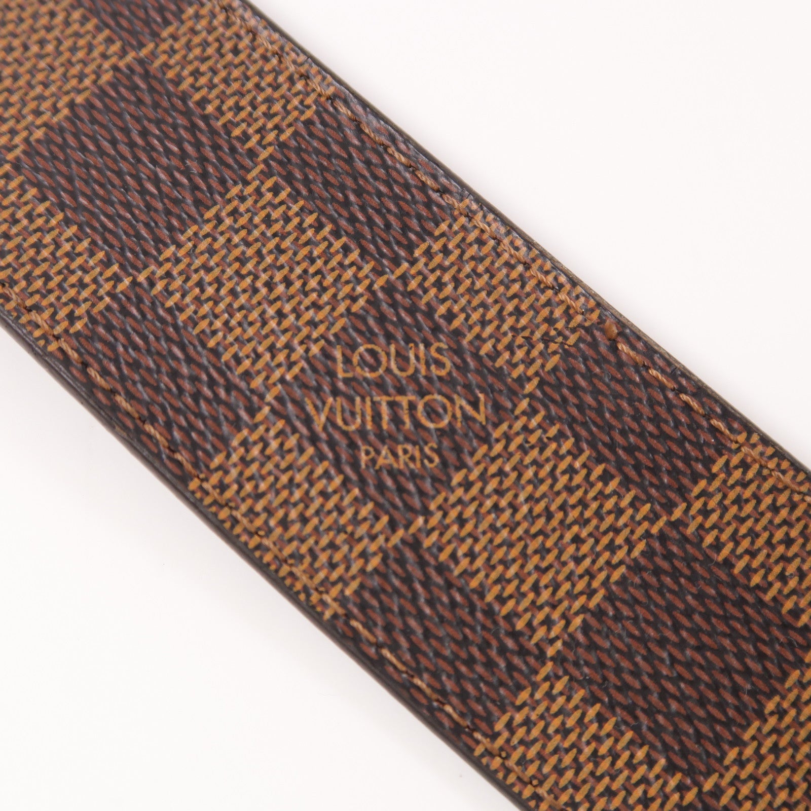LOUIS VUITTON Damier Belt銀扣皮帶