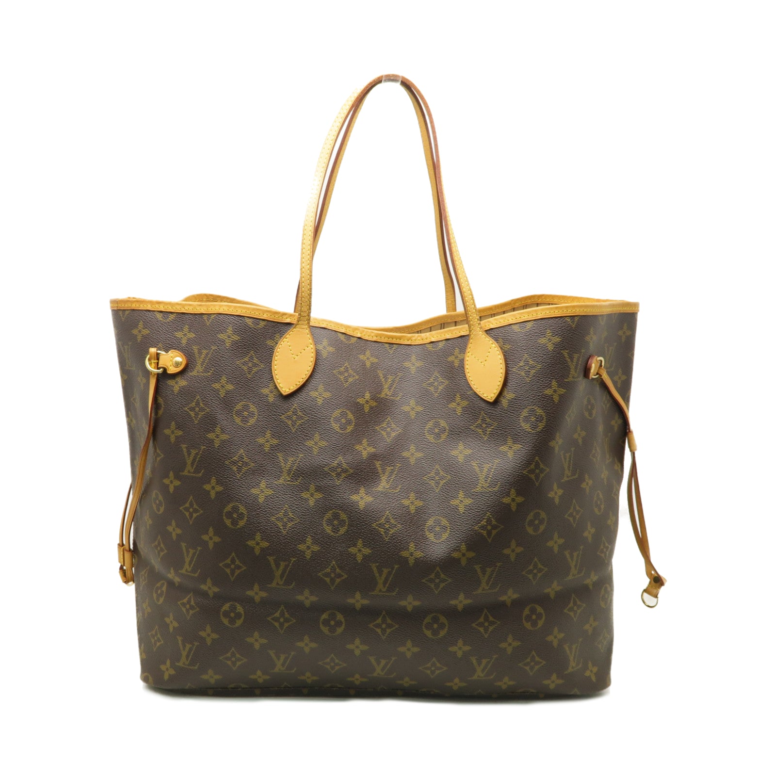 LOUIS VUITTON 【激減優惠】Monogram Neverfull GM金扣手挽袋棕色