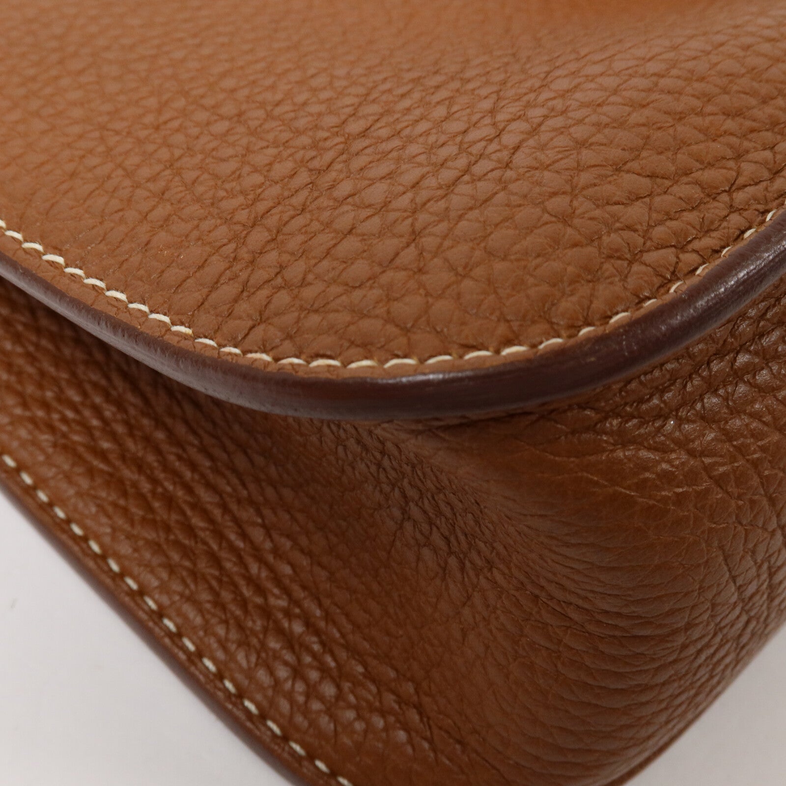 HERMES Clemence皮革Halzan 25手挽肩背兩用袋Gold