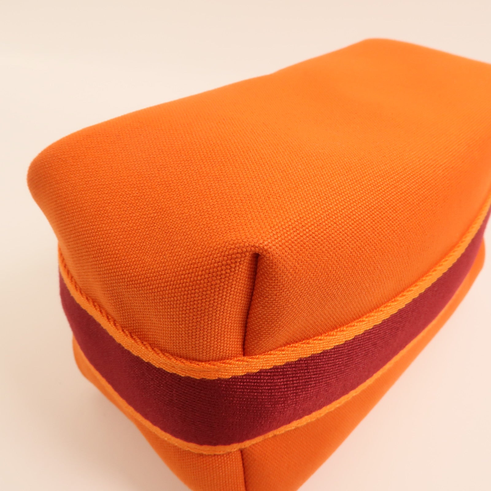 HERMES 帆布Bride A Brac Case PM銀扣手挽袋Orange
