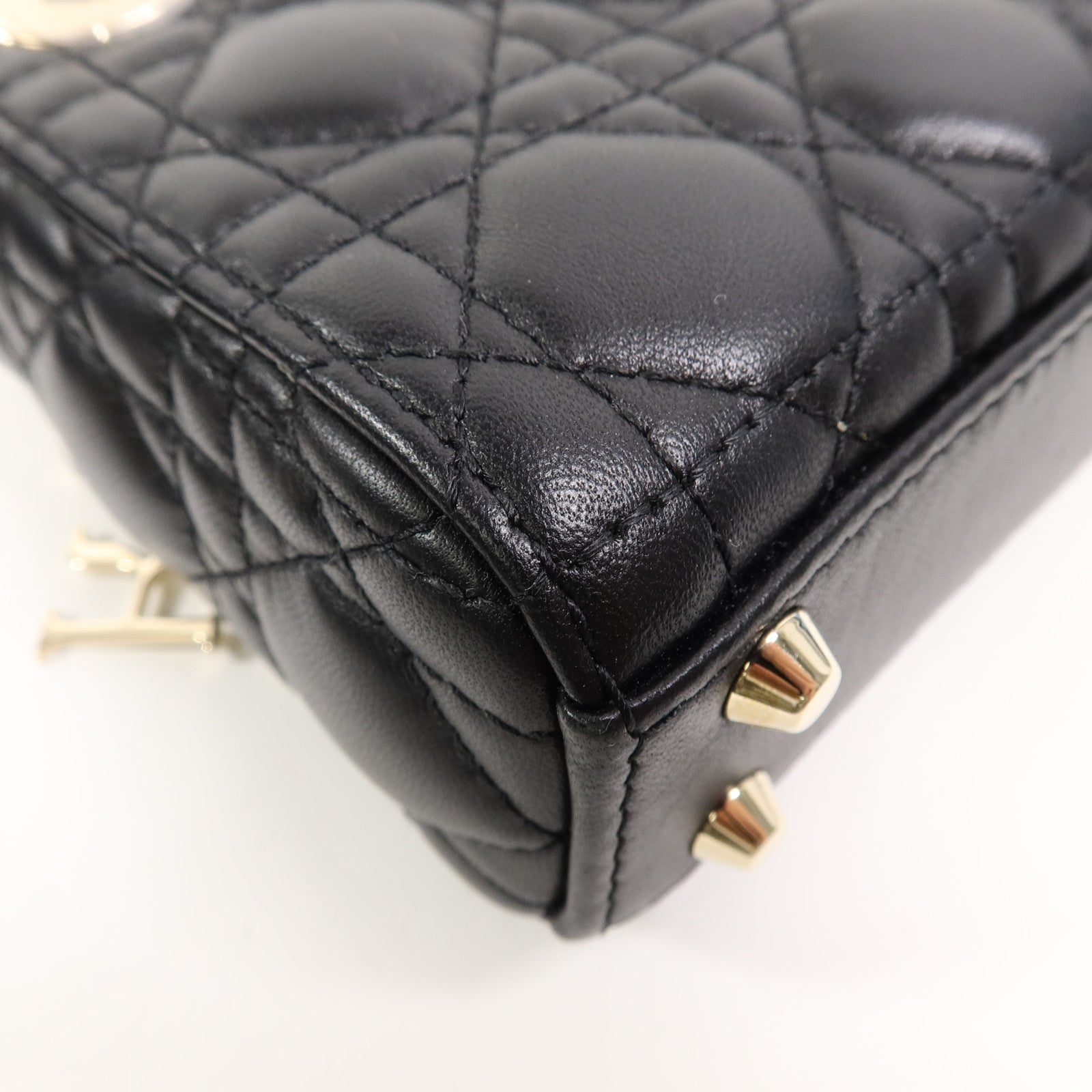 Dior 羊皮皮革Lady Dior Micro手挽肩背兩用袋