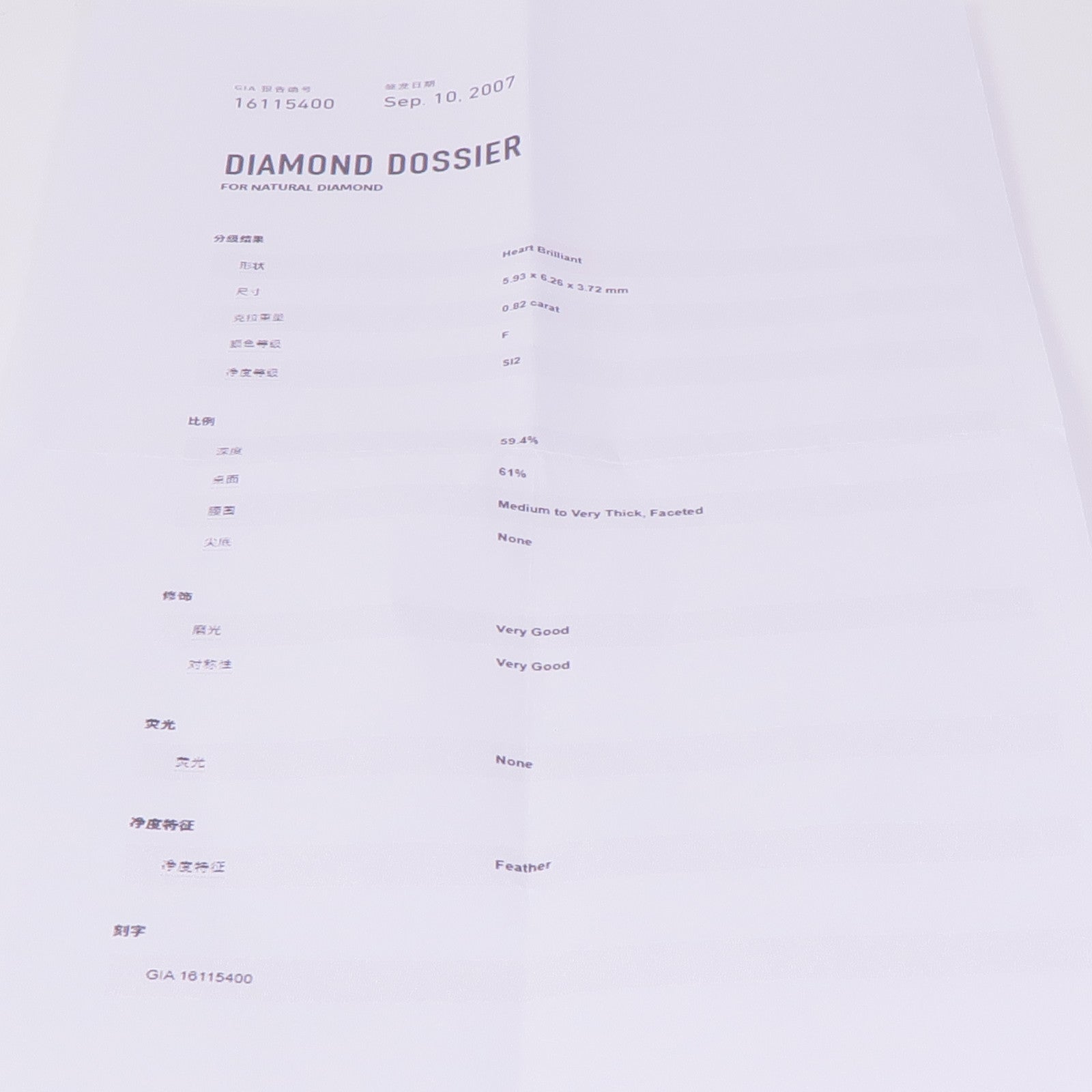 JEWELRY 18K白金Diamond Ring鑽石戒指US#5.75