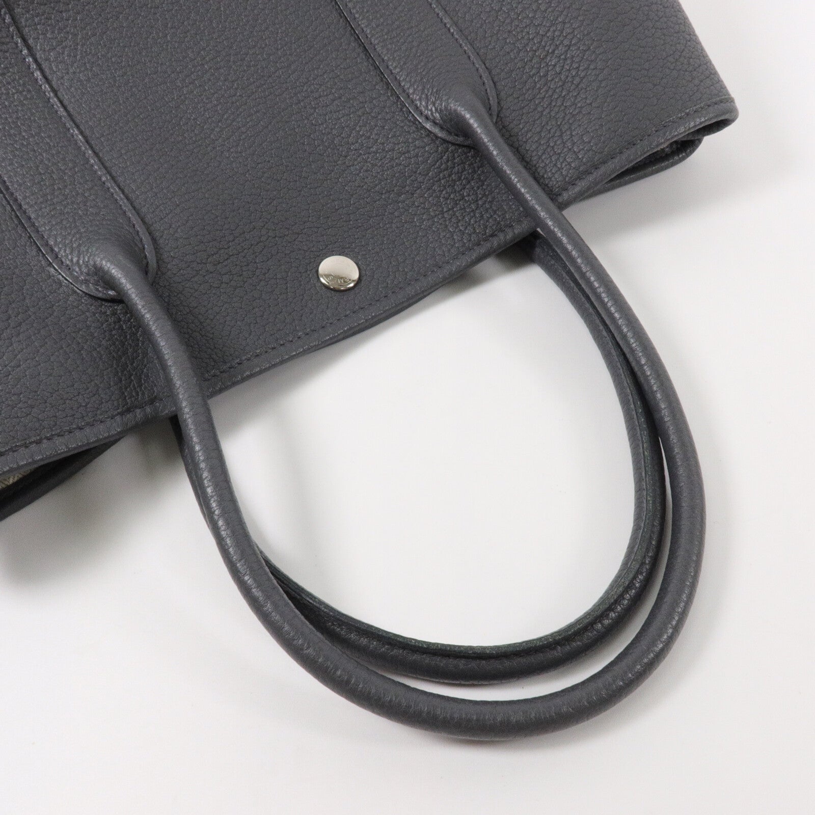 HERMES Negonda皮革Garden Party PM手挽袋Graphite