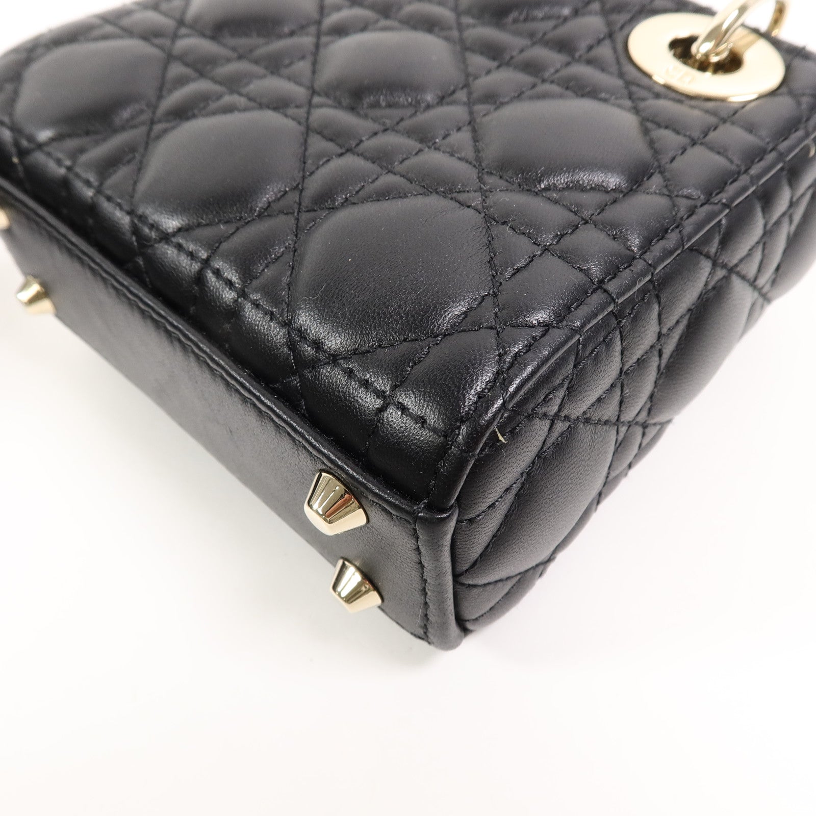 Dior 羊皮皮革Lady Dior Micro手挽肩背兩用袋