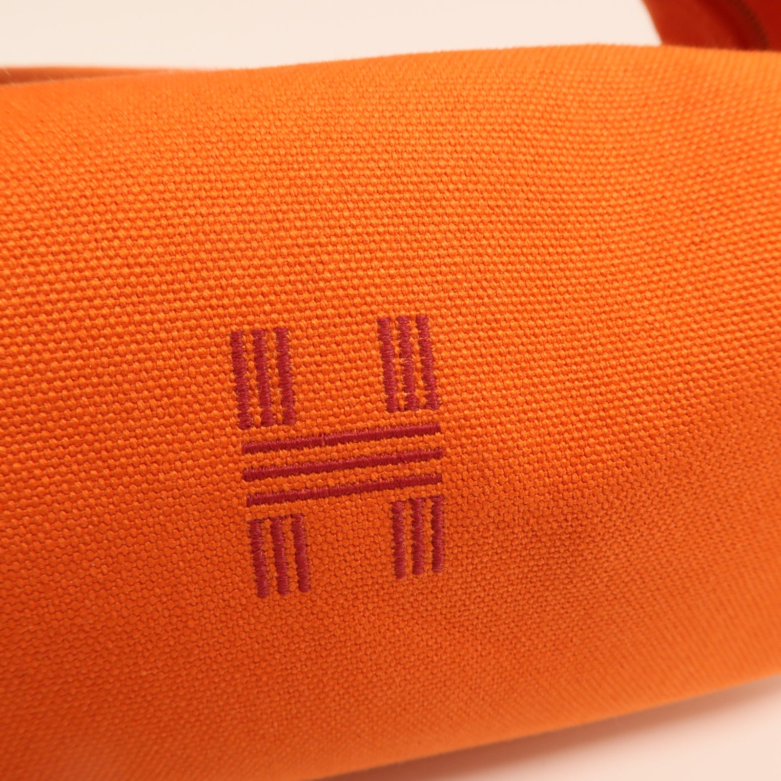 HERMES 帆布Bride A Brac Case PM銀扣手挽袋Orange