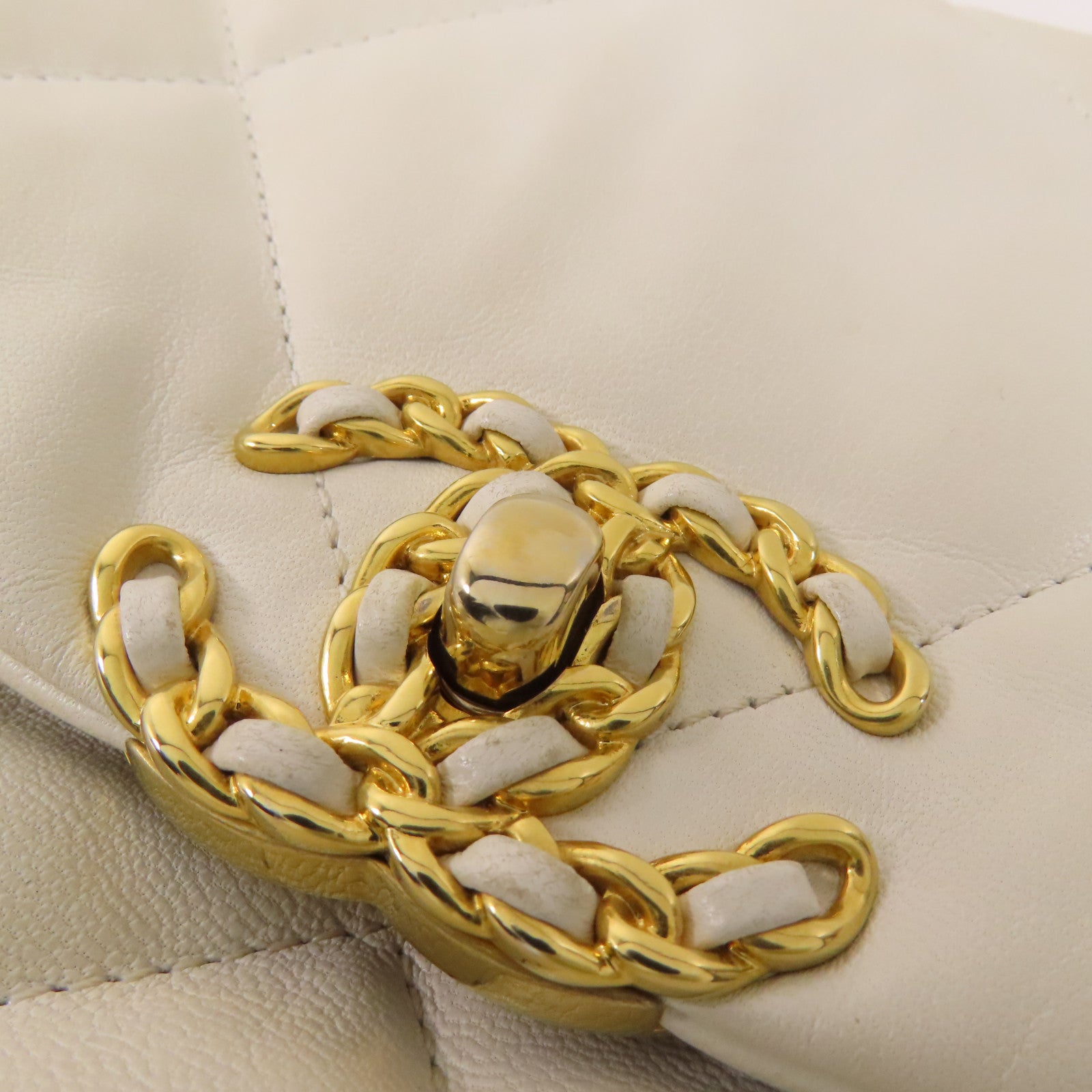 CHANEL 羊皮皮革Chanel 19鏈帶手挽肩背兩用袋