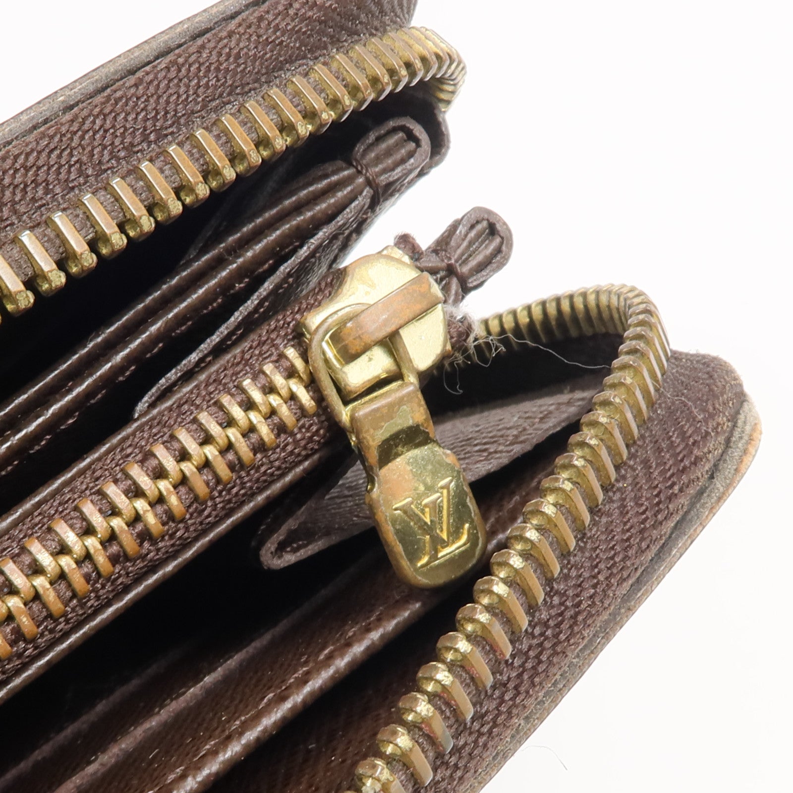 LOUIS VUITTON Damier Zippy Wallet金扣長錢包