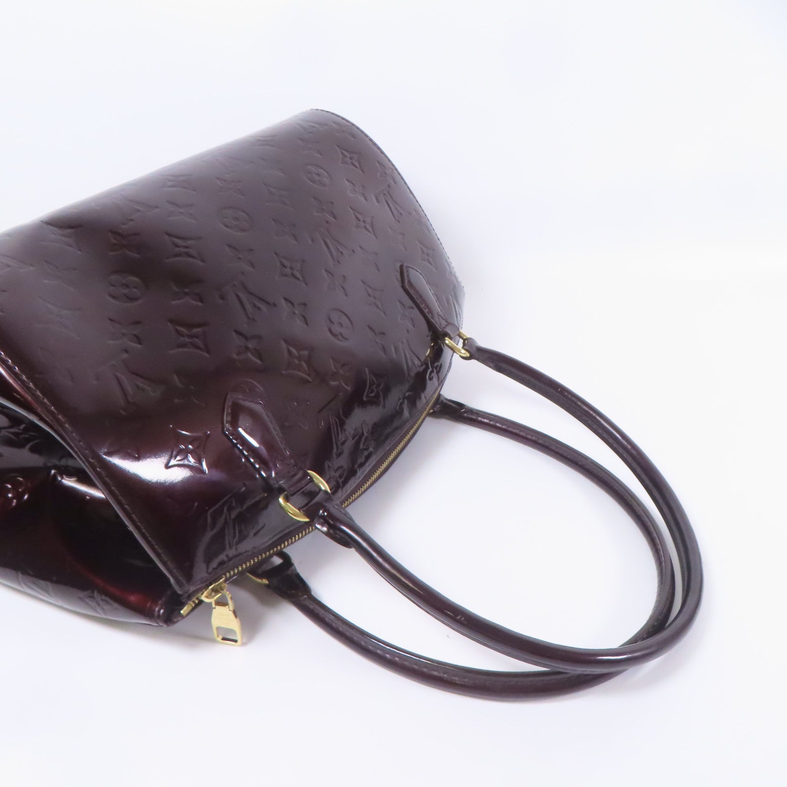 LOUIS VUITTON LV GHW Sherwood GM Shoulder Bag M91489 Vernis Leather Brown