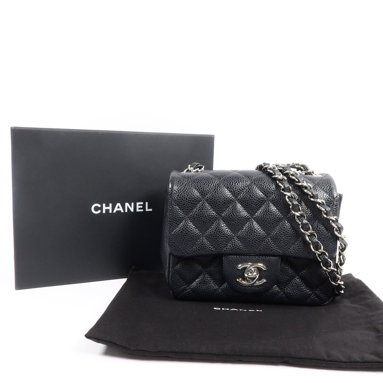 CHANEL 牛皮皮革Mini Classic 17鏈帶肩背袋