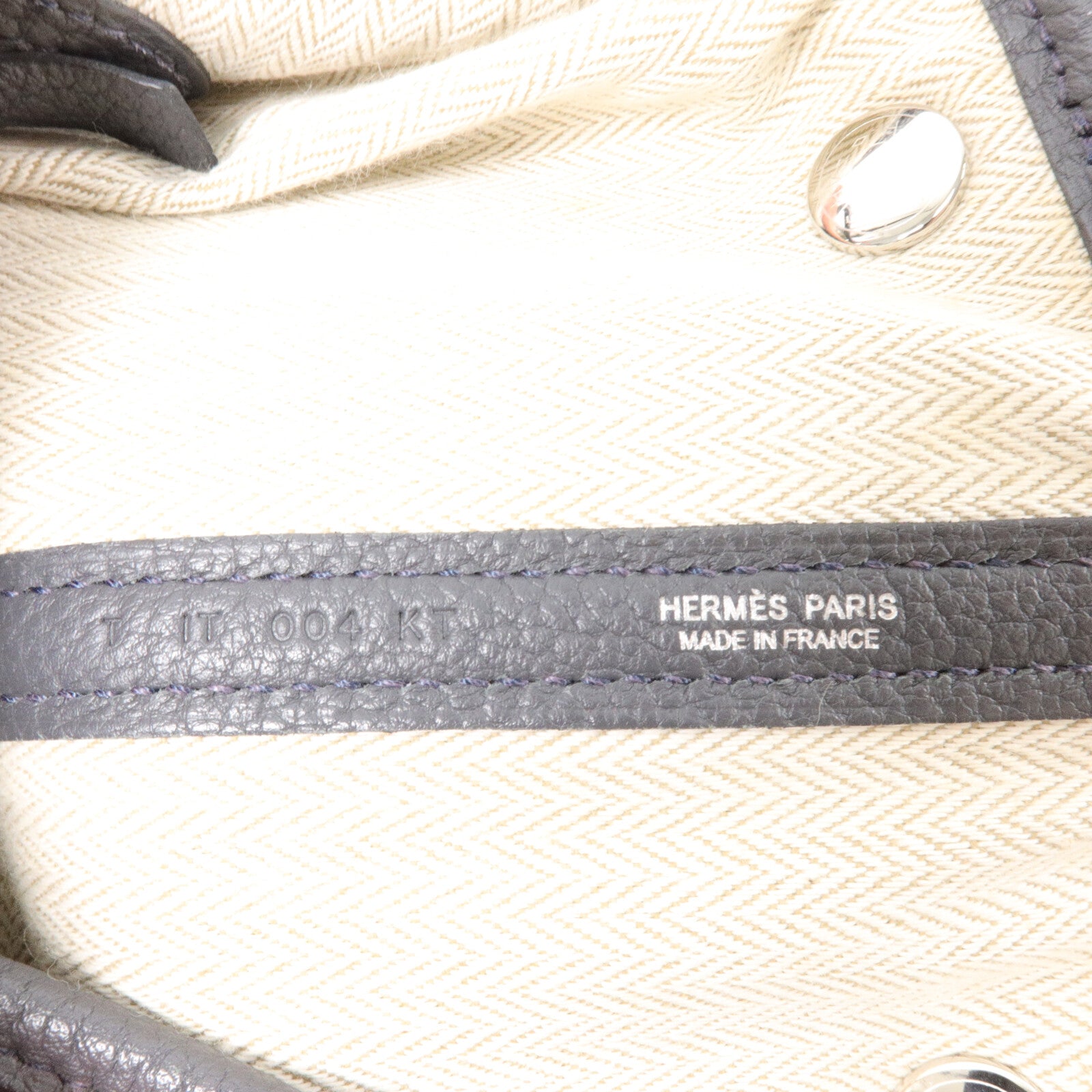 HERMES Negonda皮革Garden Party PM手挽袋Graphite